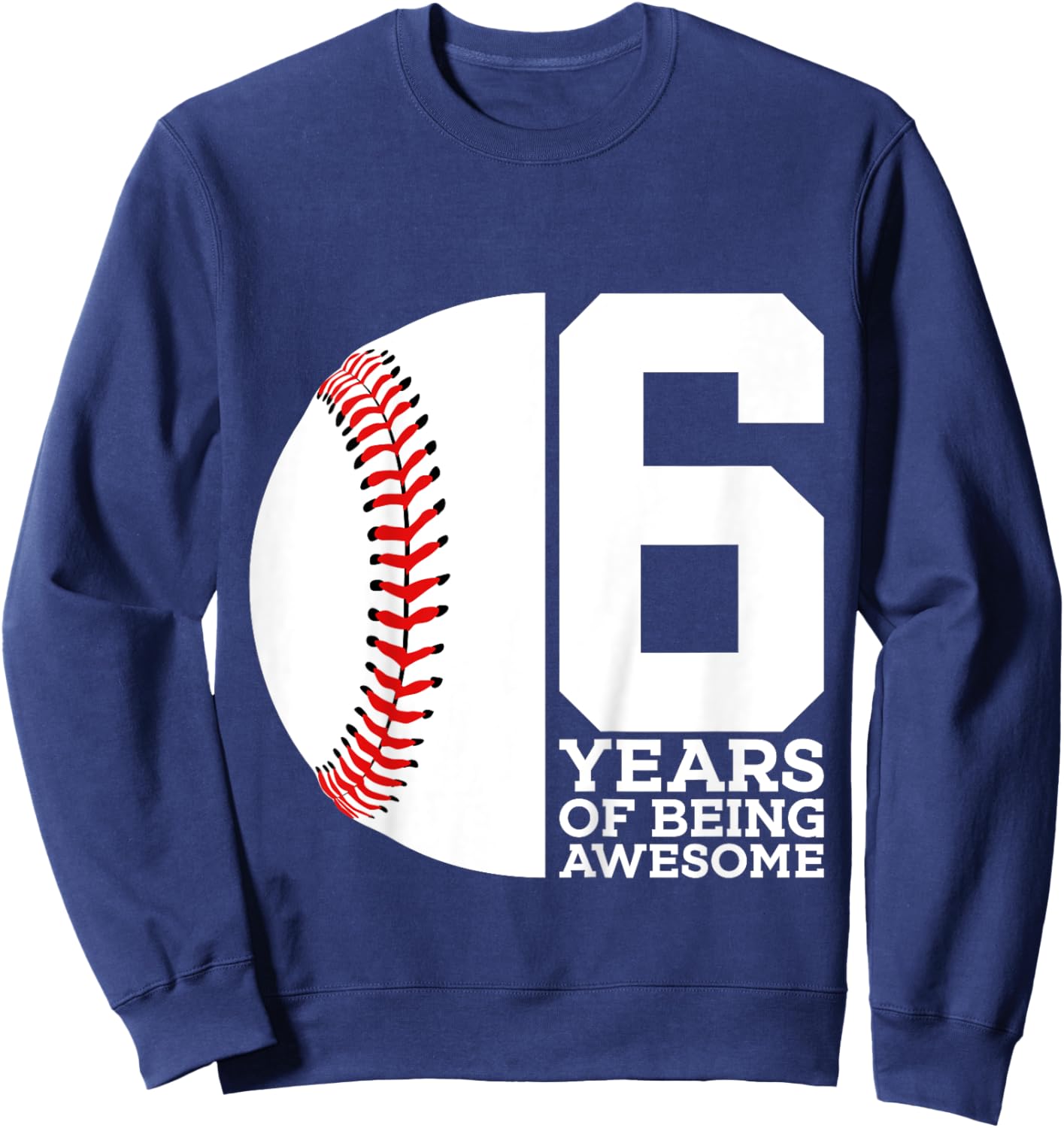 6 Years of Being Awesome 6th Birthday Baseball Sweatshirt - Sweatshirt | Navy