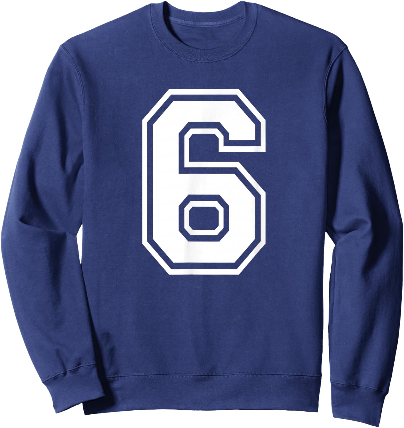 Number 6 Birthday Gift Sports Player Team Numbered Jersey Sweatshirt - Sweatshirt | Navy