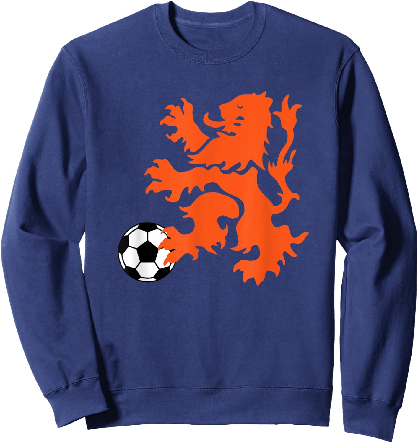 Netherlands Lion Rampant, Soccer Ball Sweatshirt - Sweatshirt | Navy