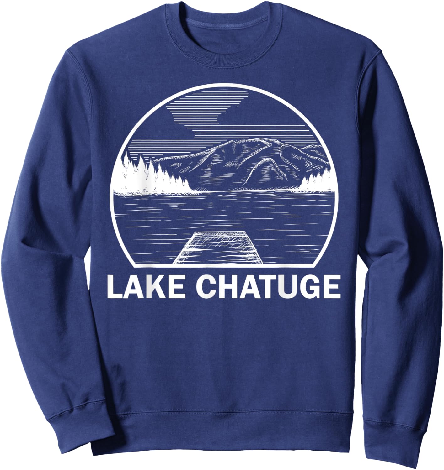 LAKE CHATUGE GEORGIA Funny Fishing Camping Summer Gift Sweatshirt - Sweatshirt | Navy