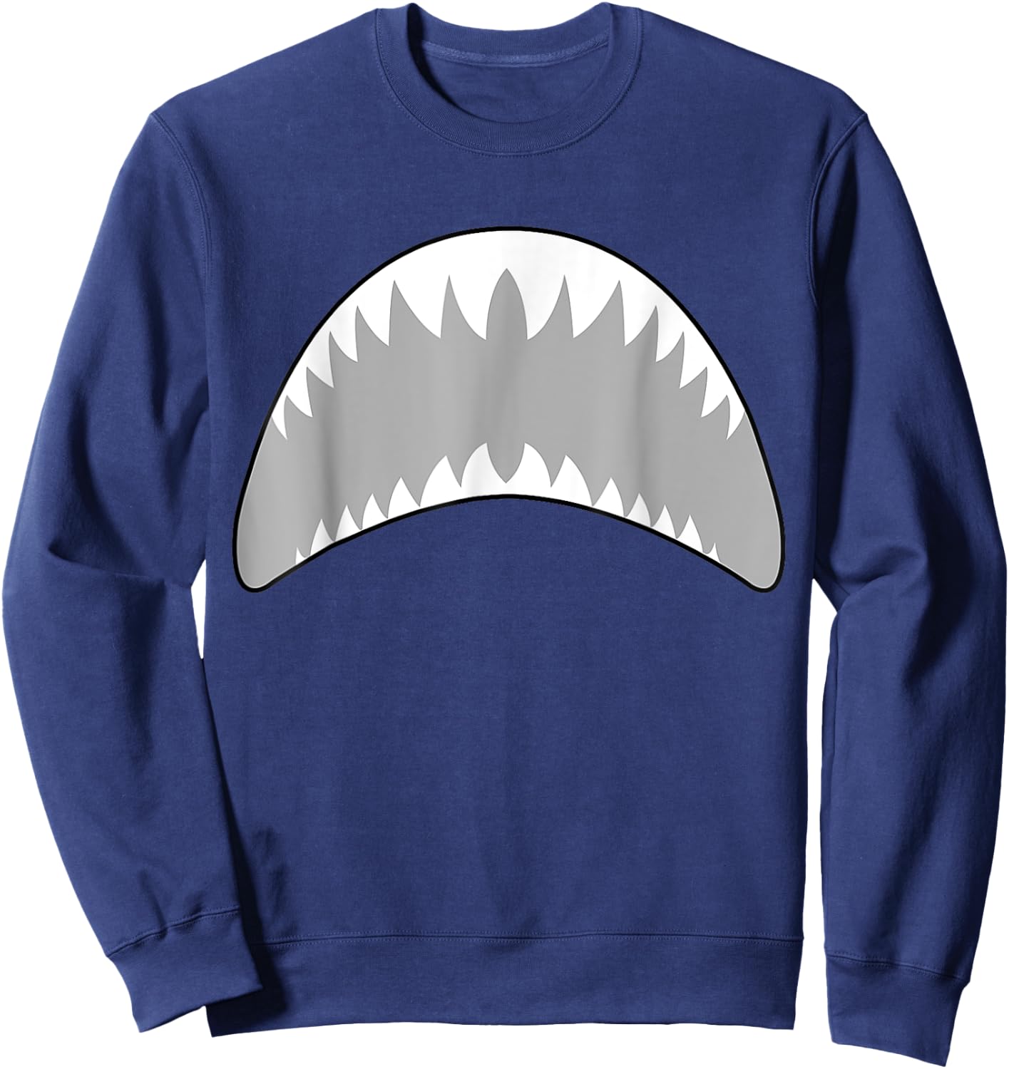 Shark Mo-uth Ja-w Costume Lazy Easy For Halloween Party Sweatshirt - Sweatshirt | Navy