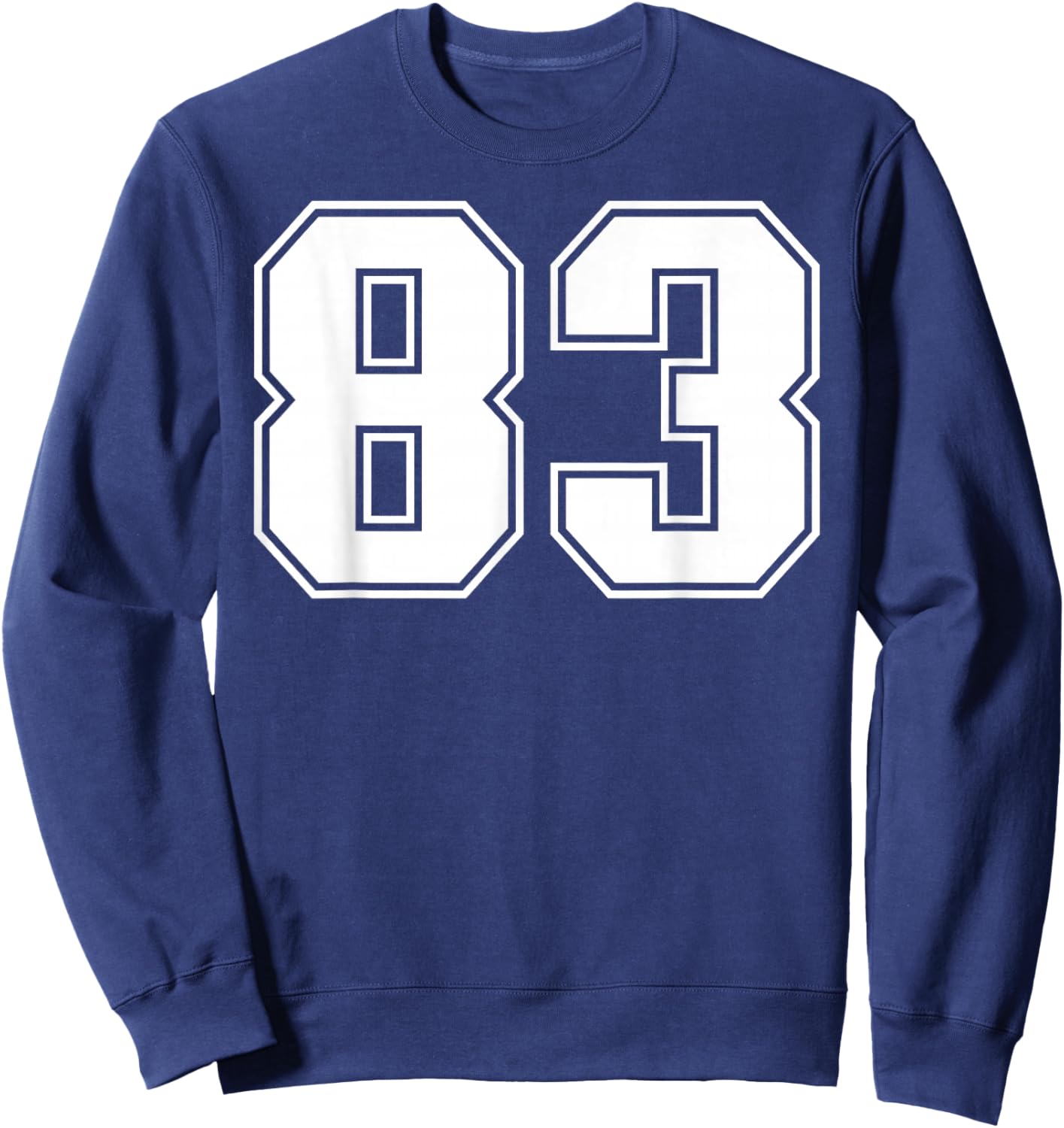 83 Number Eighty-Three Team Sports Graphic Varsity Matching Sweatshirt - Sweatshirt | Navy