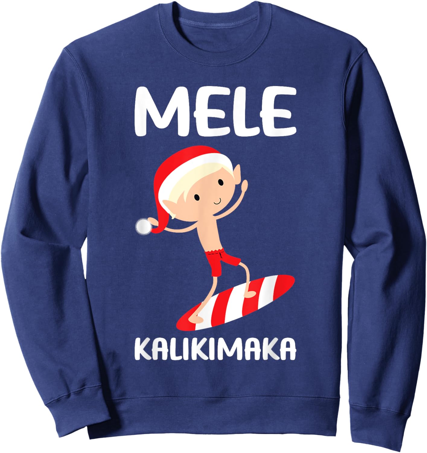 Mele Kalikimaka Hawaiian Christmas Surfing Kids Boys Hawaii Sweatshirt - Sweatshirt | Navy