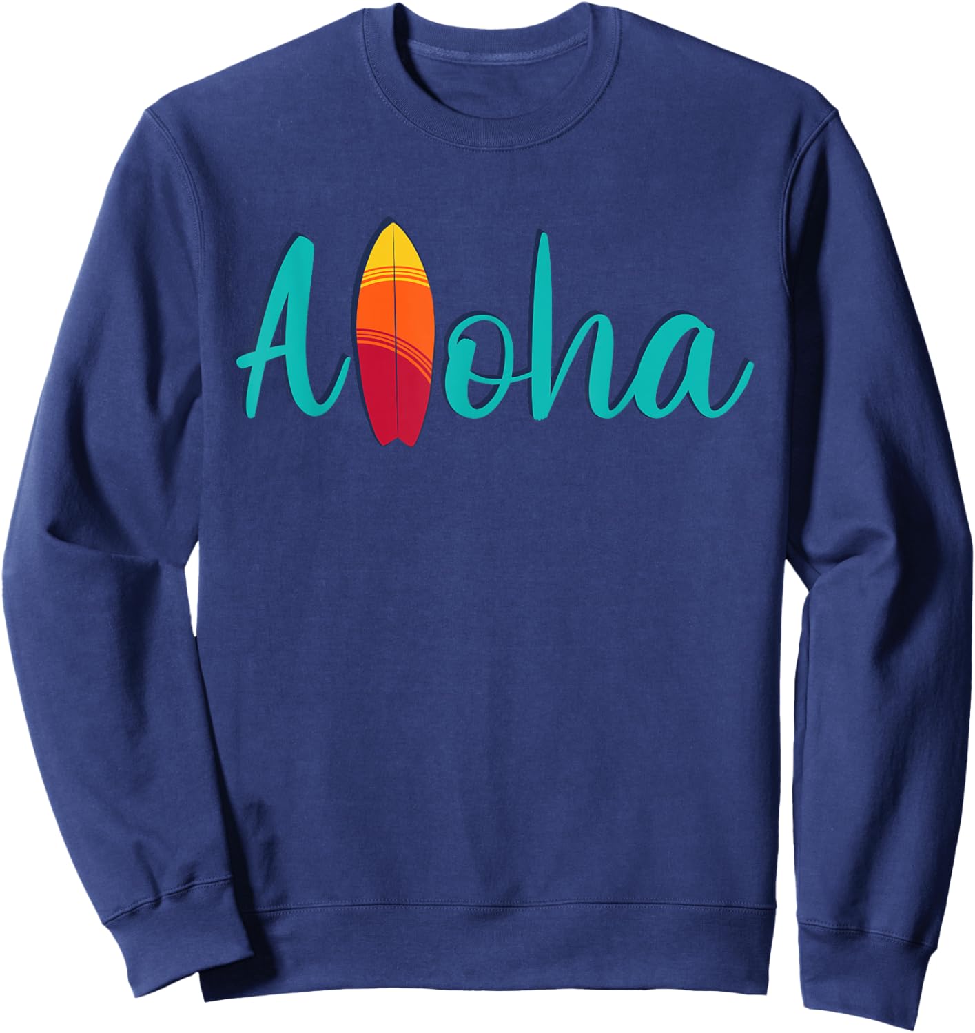Aloha Hawaiian Hawaii Tropical Beach Surf Sweatshirt - Sweatshirt | Navy