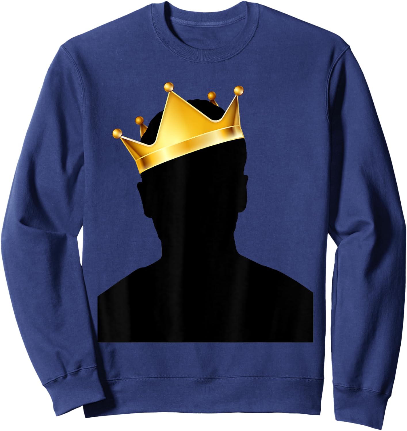 Royal Black King Magic With Golden Crown, Mysterious King Sweatshirt - Sweatshirt | Navy