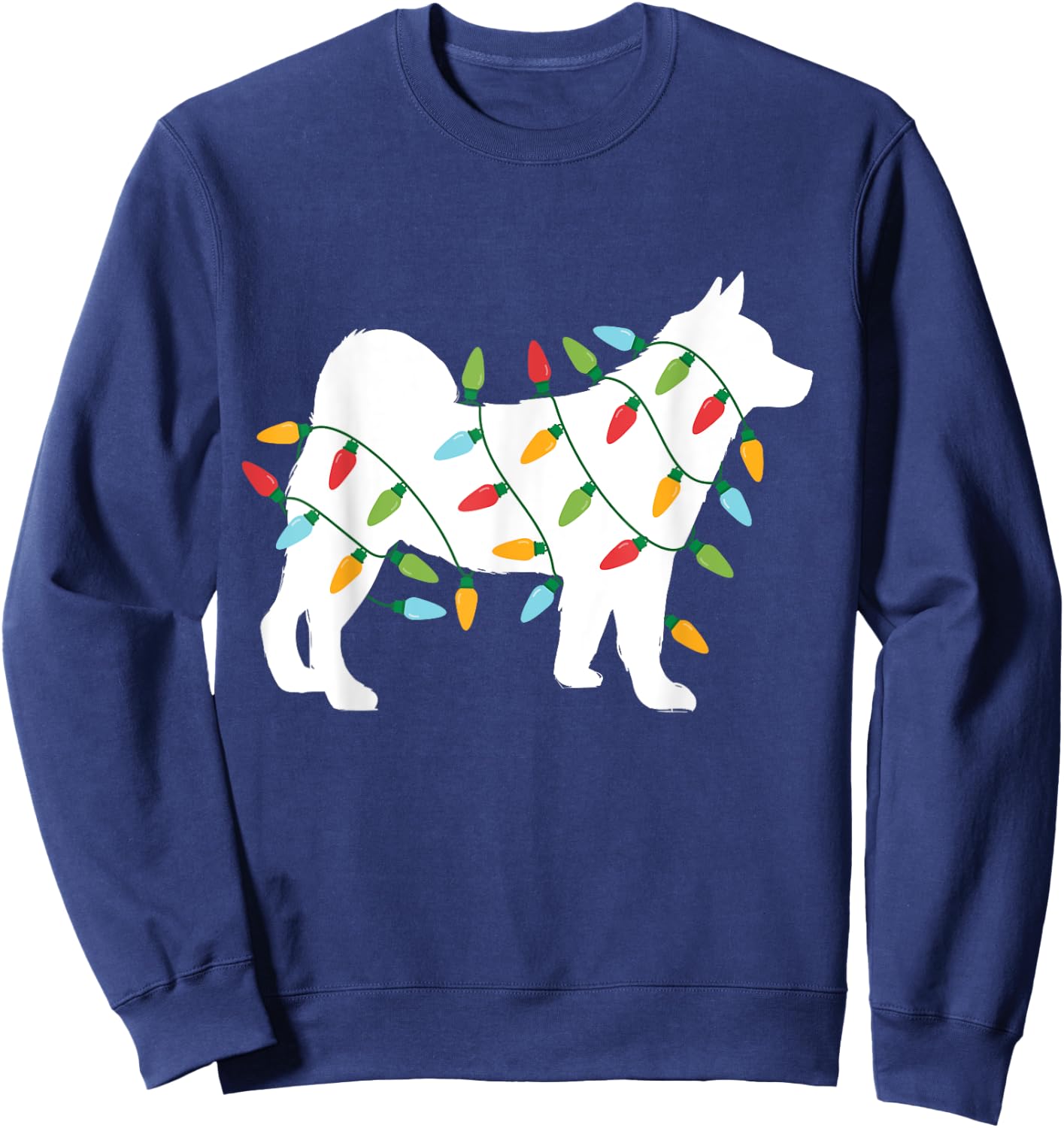 Christmas Lights Akita T Shirt Cute Gifts for Dog Lovers Sweatshirt - Sweatshirt | Navy