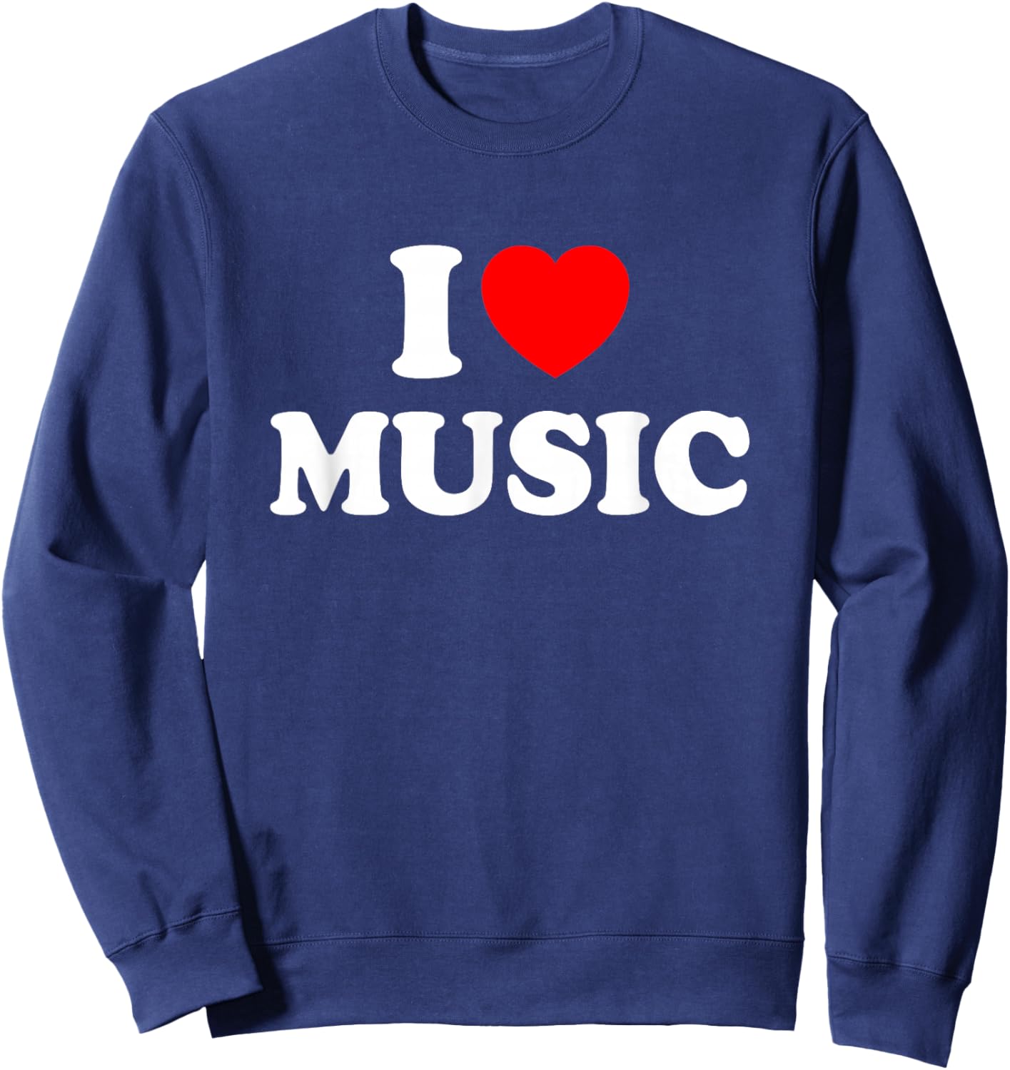 Heart I Love Music Sweatshirt - Sweatshirt | Navy