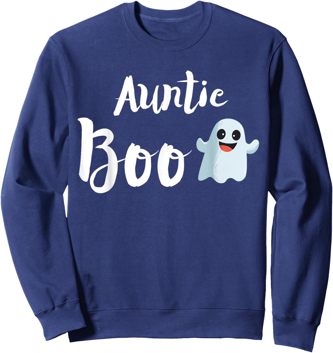Auntie Boo Halloween Family Matching Ghost Aunt Shirt Sweatshirt - Sweatshirt | Navy