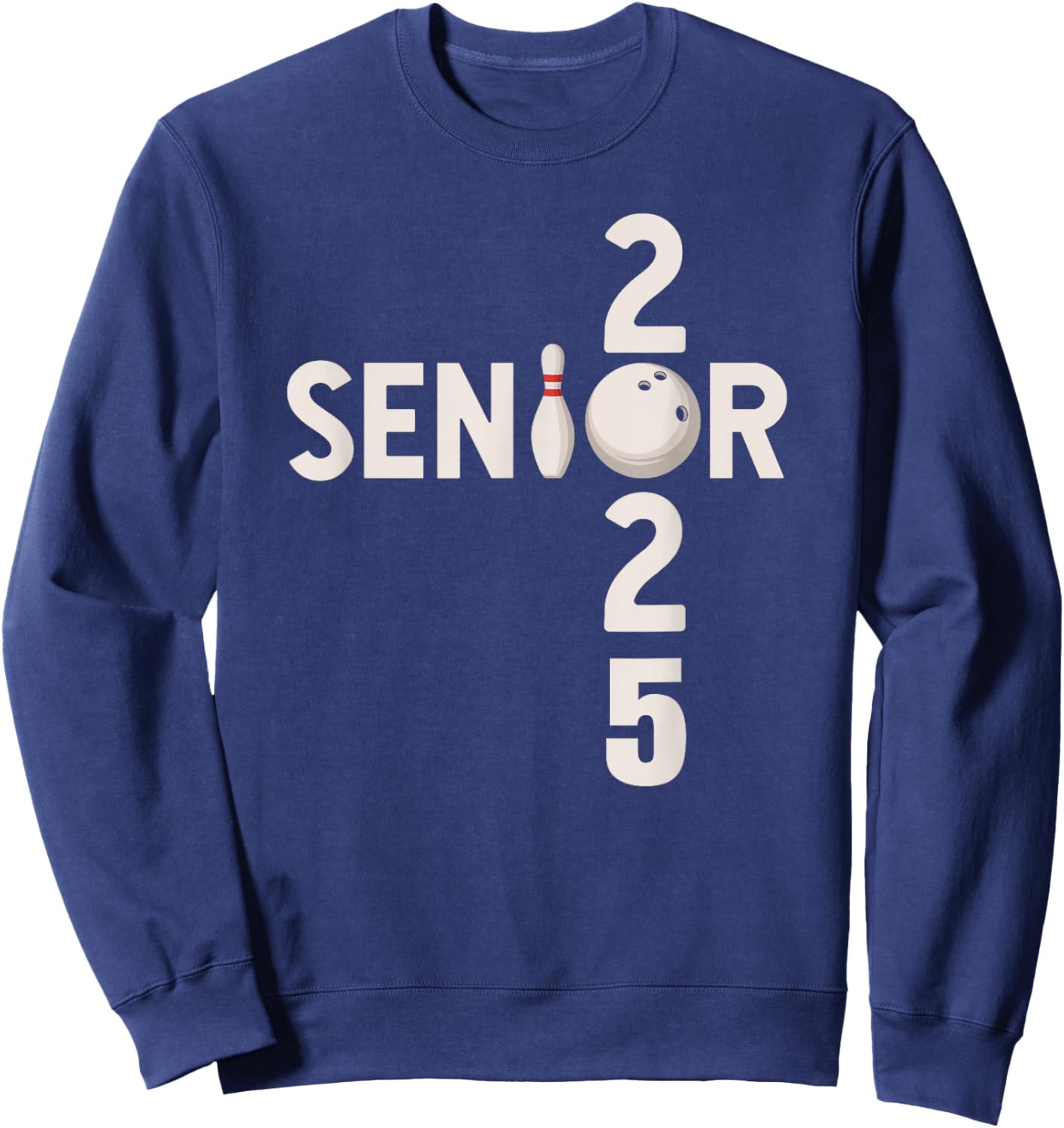 Senior 2025 Bowling Player Graduating Class Of 2025 Sweatshirt - Sweatshirt | Navy