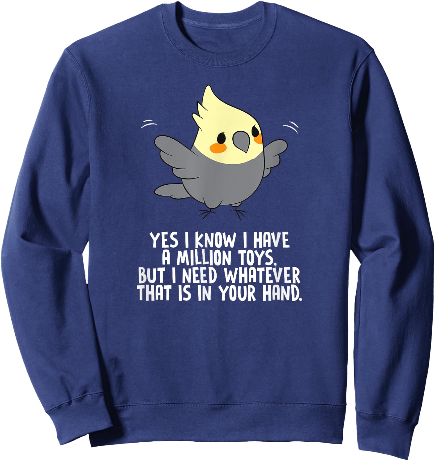 COCKATIEL Birds Funny Cockatiels Design Sweatshirt - Sweatshirt | Navy