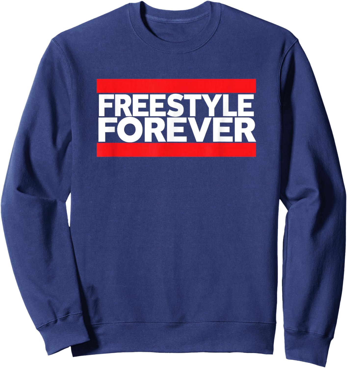 Freestyle Forever Music Fan 80s Retro Rap Style Graphic Sweatshirt - Sweatshirt | Navy