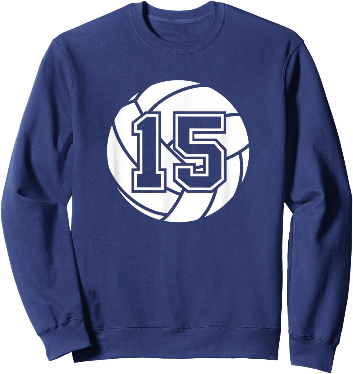 Volleyball Player #15 Volleyball Mom Dad Jersey Number 15 Sweatshirt - Sweatshirt | Navy