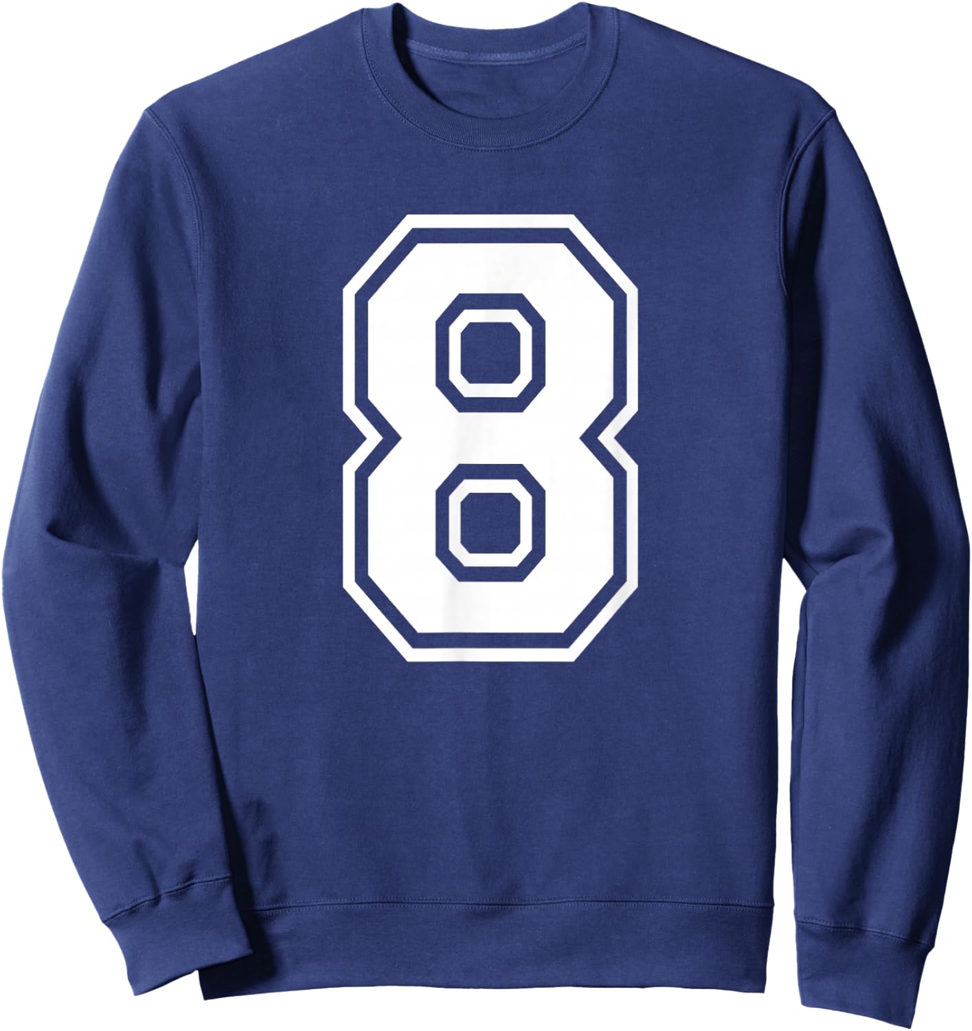 Number 8 Birthday Gift Sports Player Team Numbered Jersey Sweatshirt - Sweatshirt | Navy