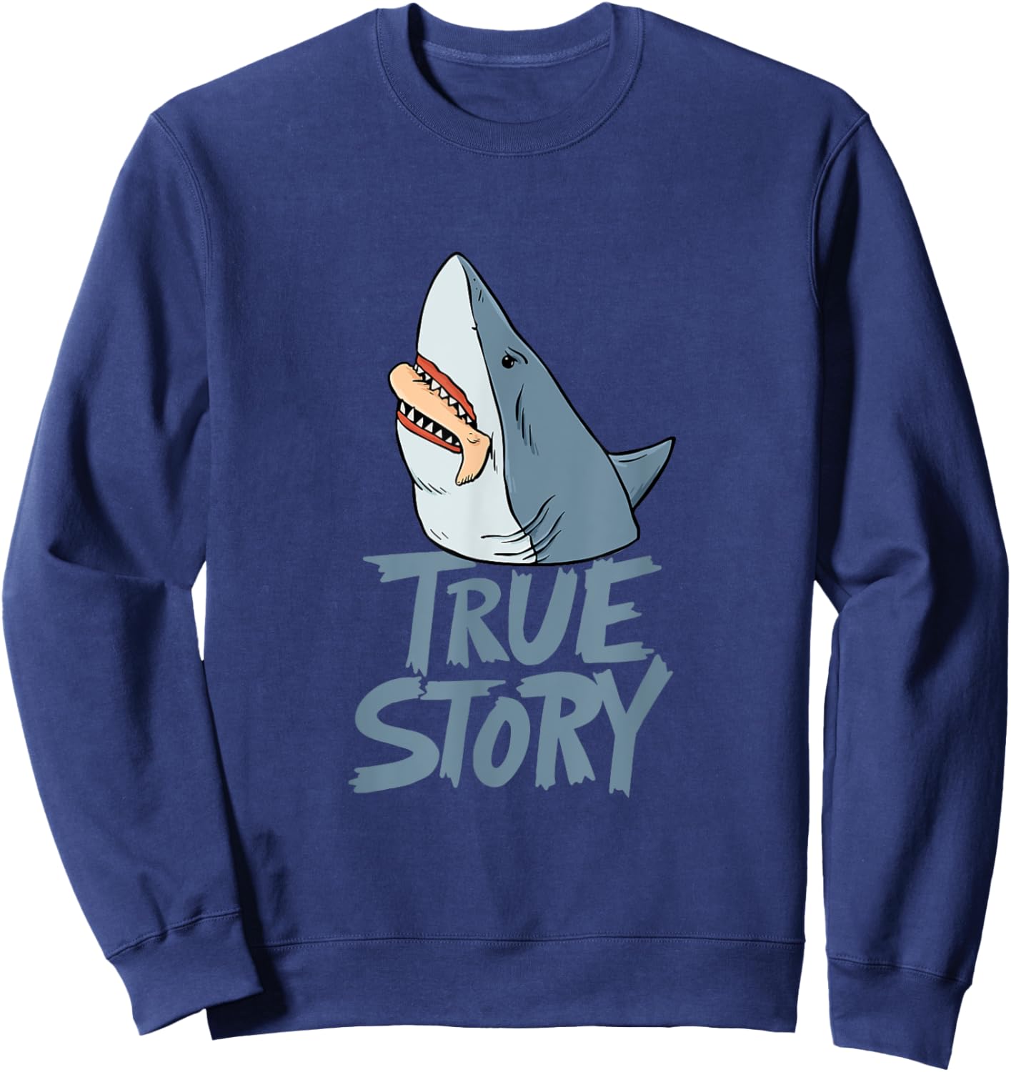 Shark Amputee Joke Leg Prosthetic Design for a Leg Amputee Sweatshirt - Sweatshirt | Navy