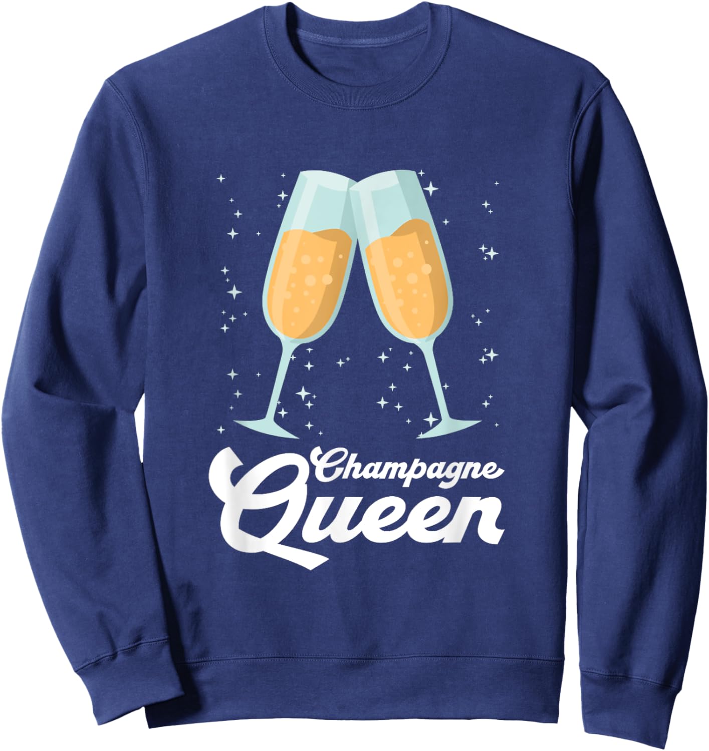 Champagne Queen | Party Birthday Sweatshirt - Sweatshirt | Navy