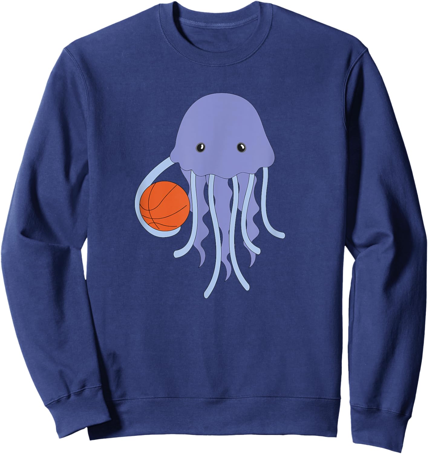 Jellyfish Playing Basketball Octopus Basketball Player Sweatshirt - Sweatshirt | Navy