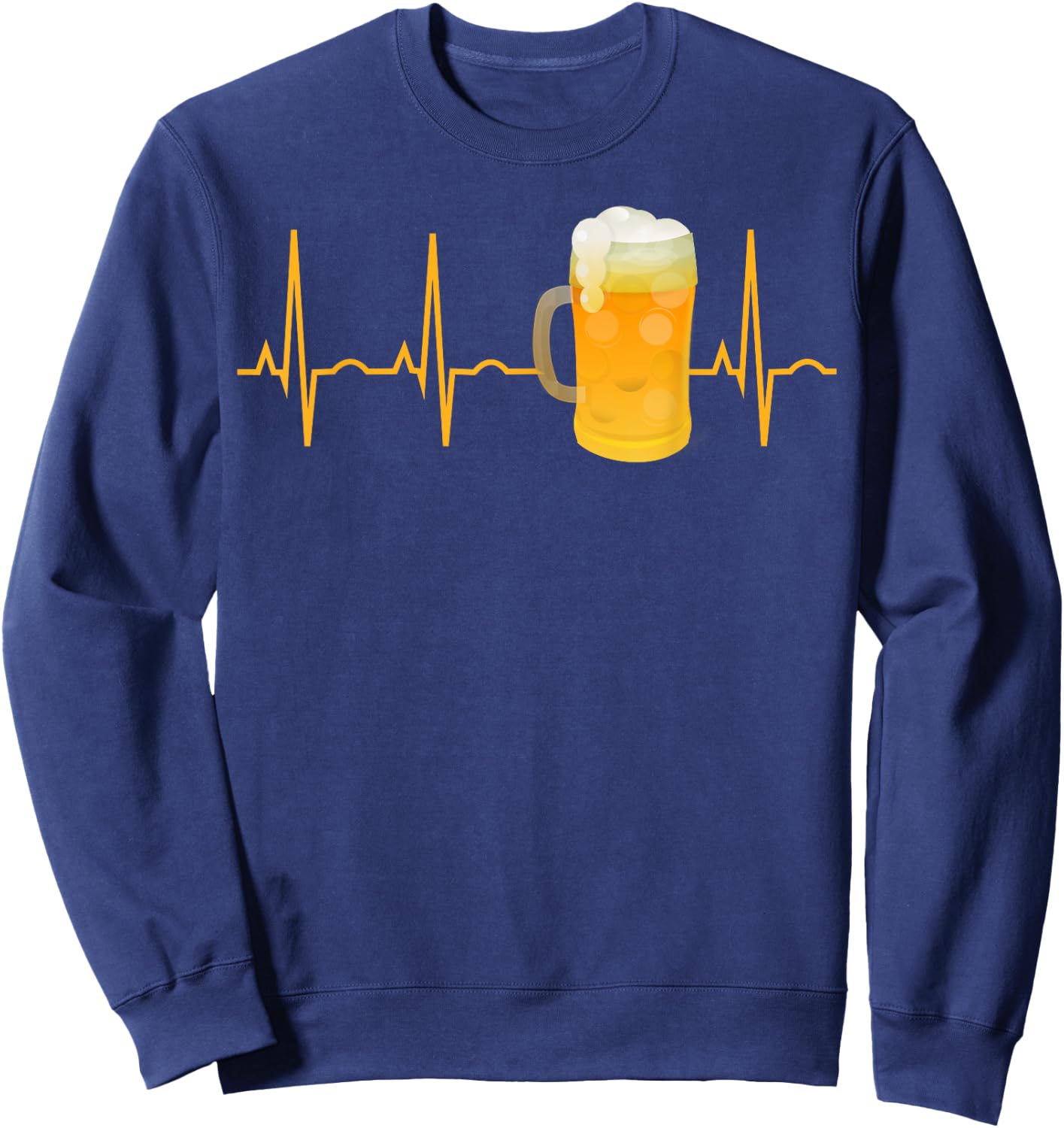 Beer Lover Gift Shirt Beer Heartbeat & Women Sweatshirt - Sweatshirt | Navy