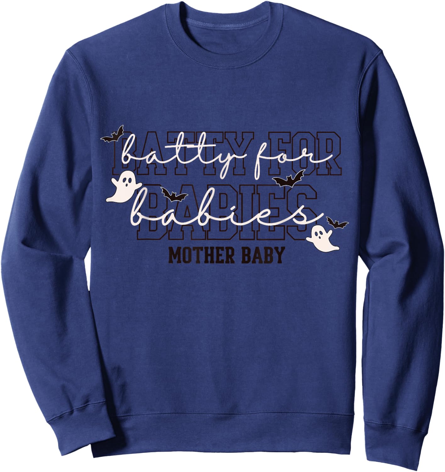 Batty for Babies Mother Baby Halloween Nurse Sweatshirt - Sweatshirt | Navy