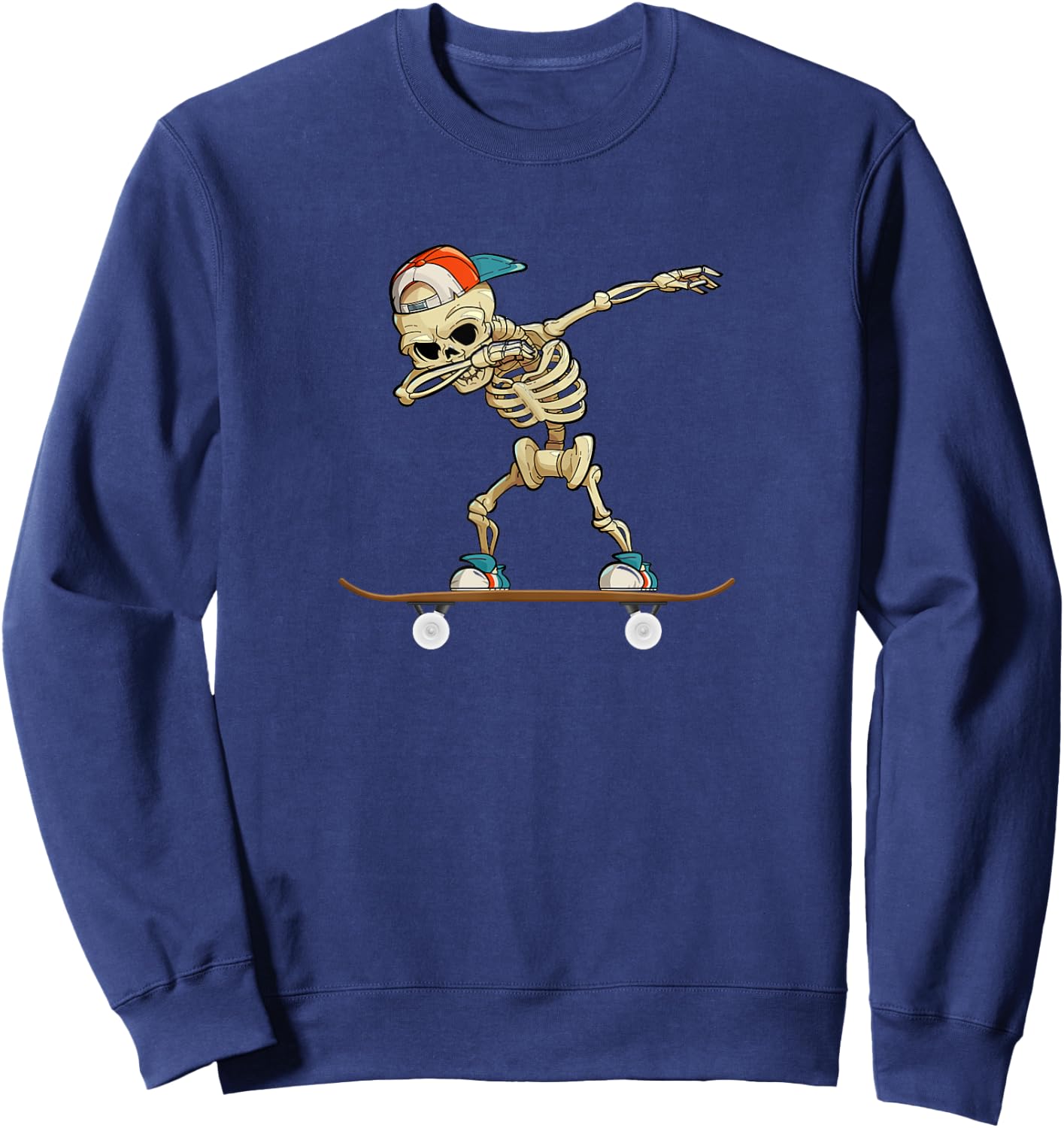 Dabbing Skeleton Skater Sweatshirt - Sweatshirt | Navy