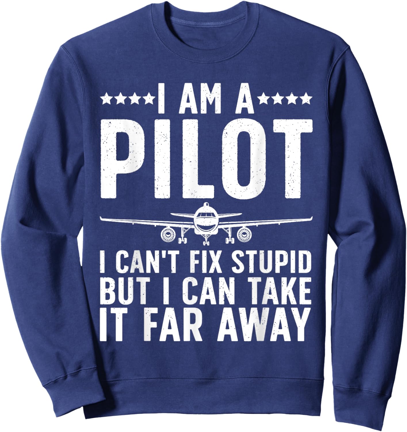 Funny Pilot Art Women Aircraft Themed Airplane Pilot Sweatshirt - Sweatshirt | Navy