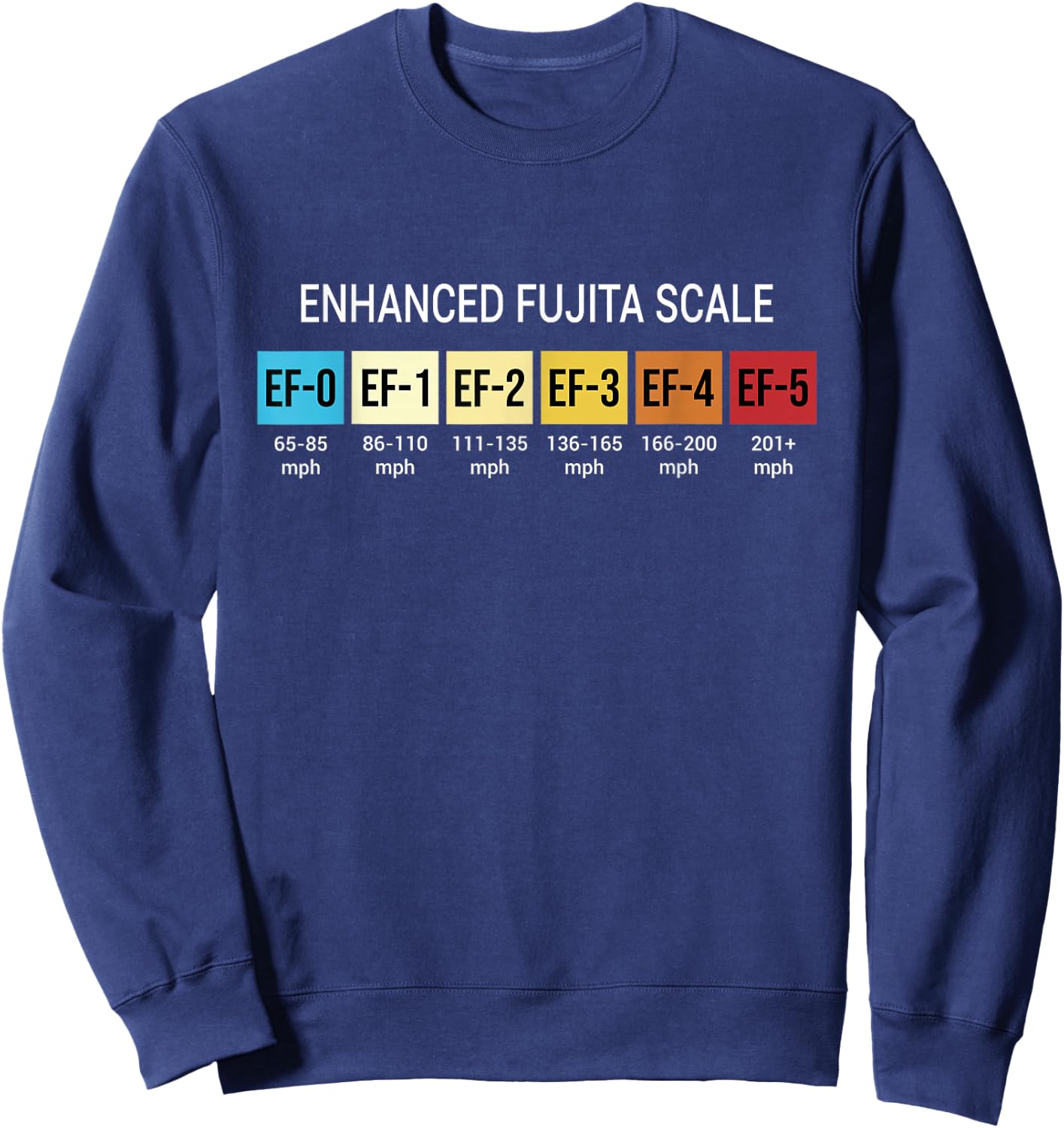 Storm Chasing Enhanced Fujita Scale Tornado Meteorologist Sweatshirt - Sweatshirt | Navy