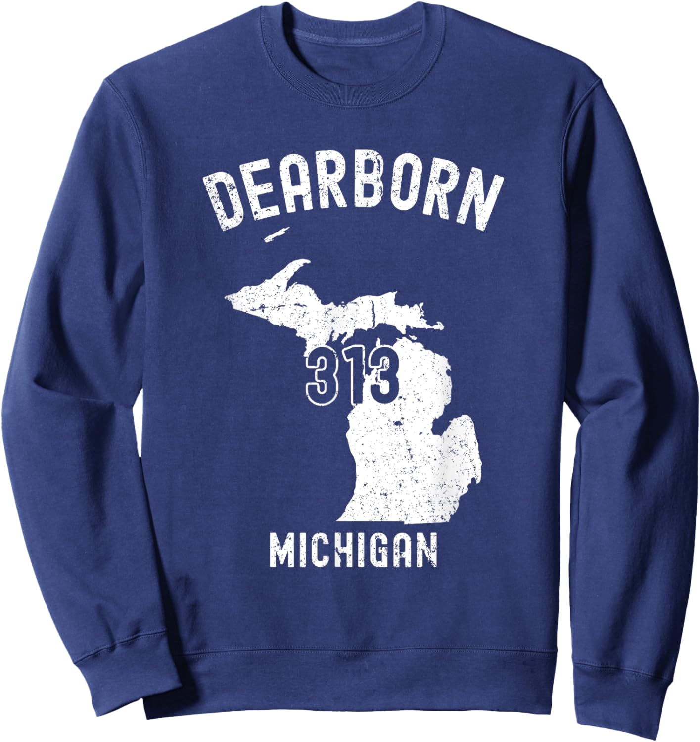 Dearborn Michigan MI 313 Vintage Athletic Style Sweatshirt - Sweatshirt | Navy