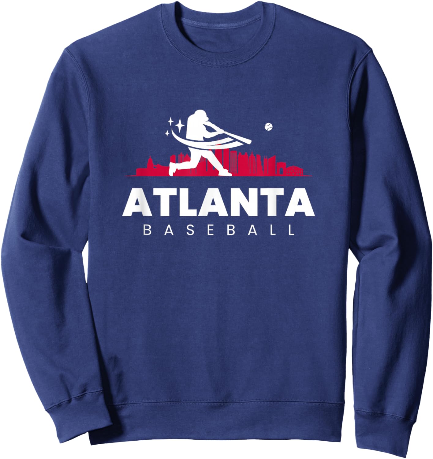 Atlanta Baseball Vintage Minimalist Retro Baseball Lover Sweatshirt - Sweatshirt | Navy