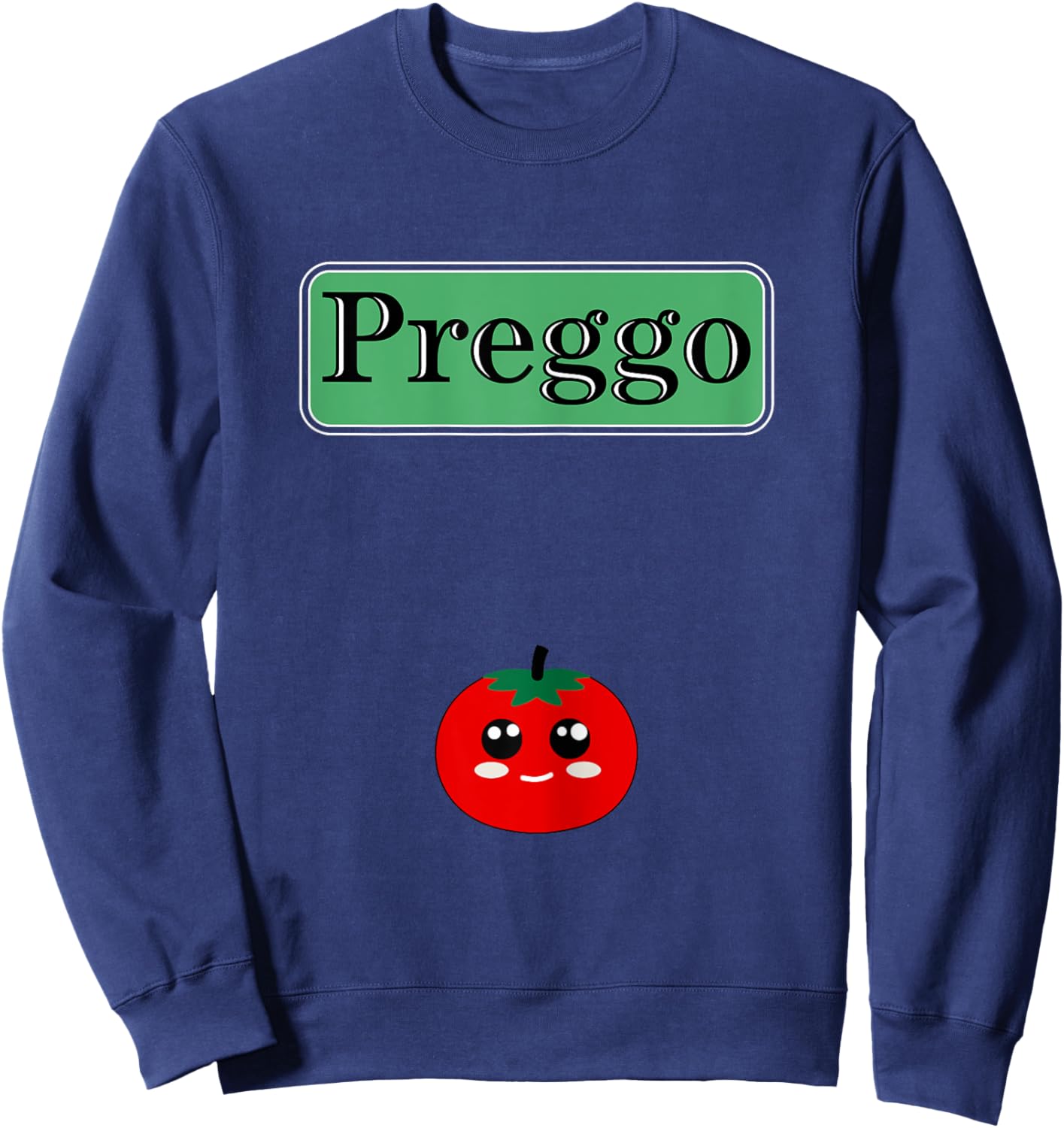Preggo Sauce Funny Maternity Halloween Costume Tomato Sauce Sweatshirt - Sweatshirt | Navy