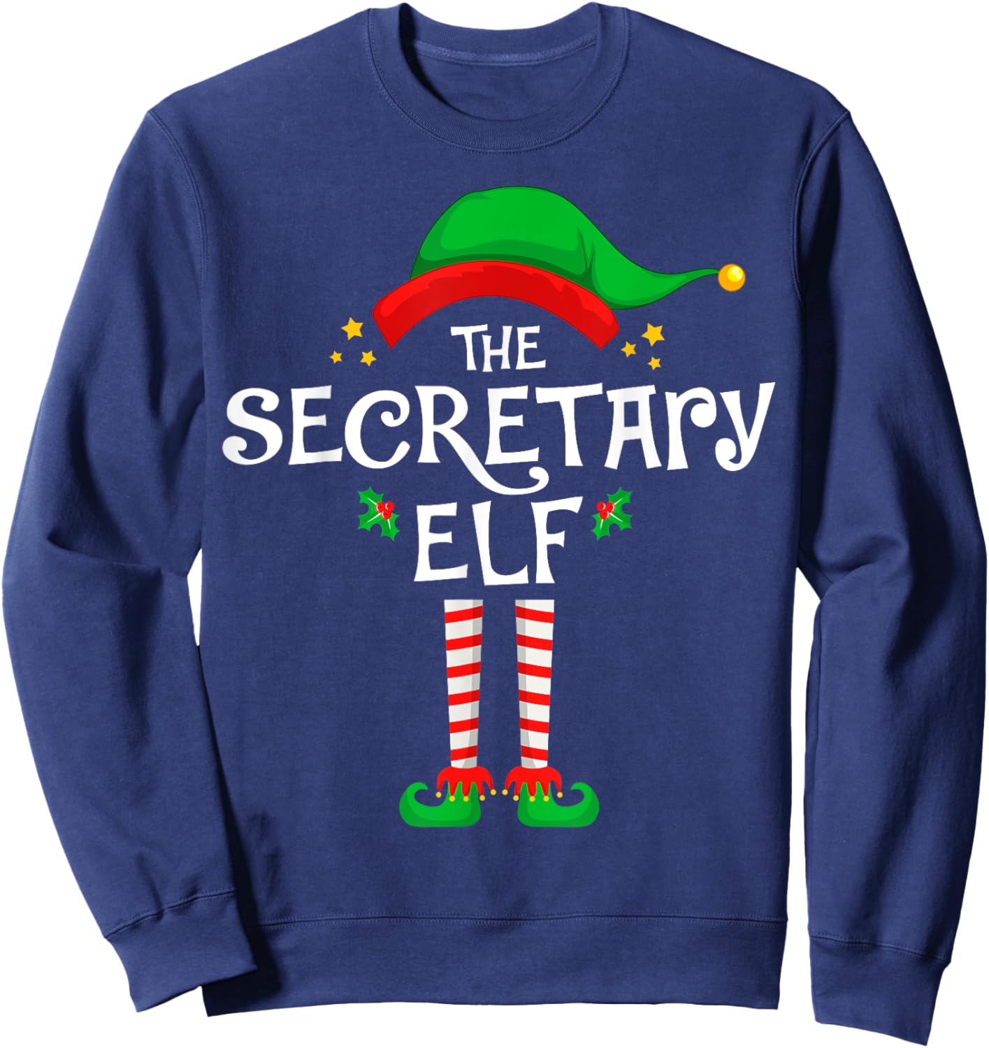 The Secretary Elf Christmas Family Matching Group Sweatshirt - Sweatshirt | Navy