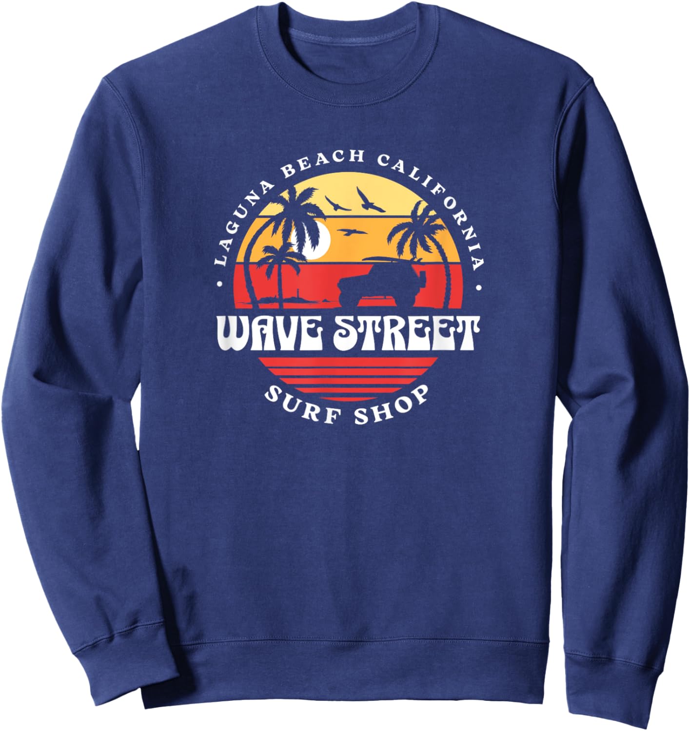 WAVE STREET SURF SHOP Beach Bum Logo Sweatshirt - Sweatshirt | Navy