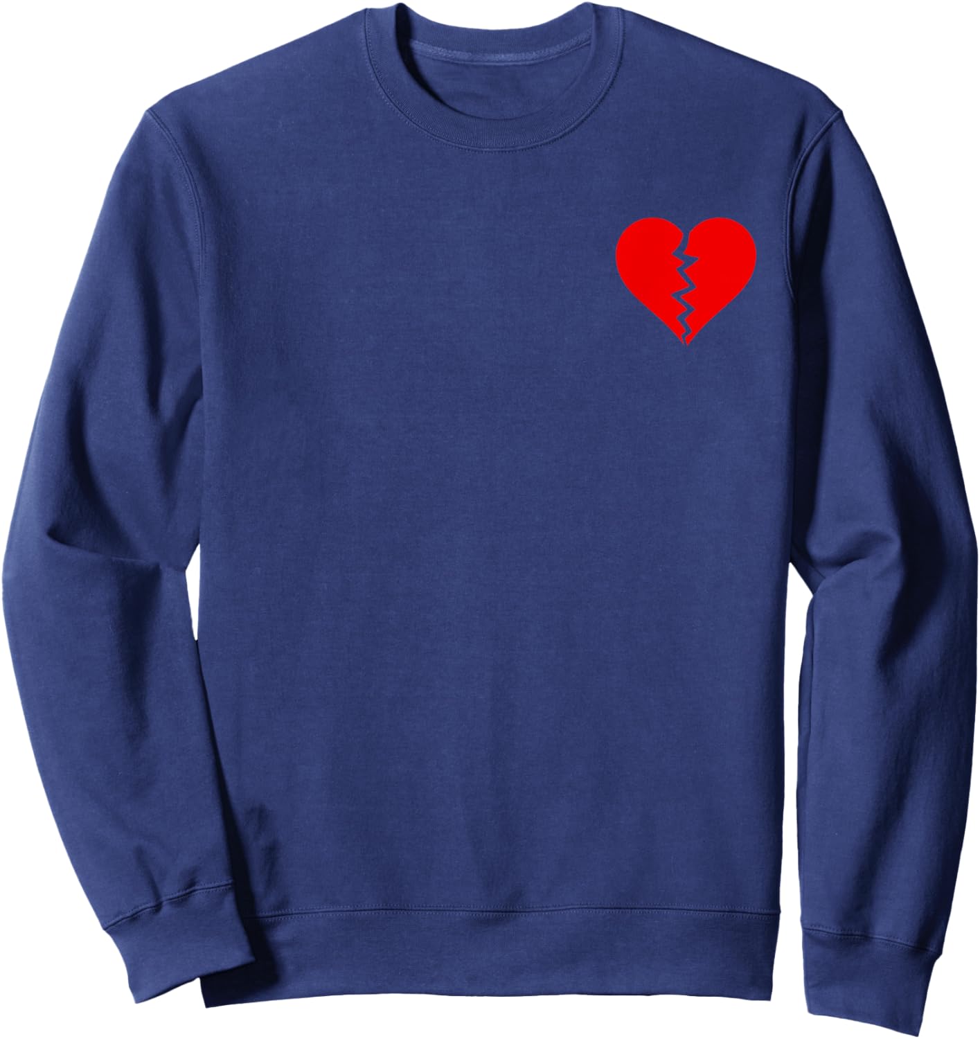 Broken Heart Heartbreak Heartbroken Break Sweatshirt - Sweatshirt | Navy