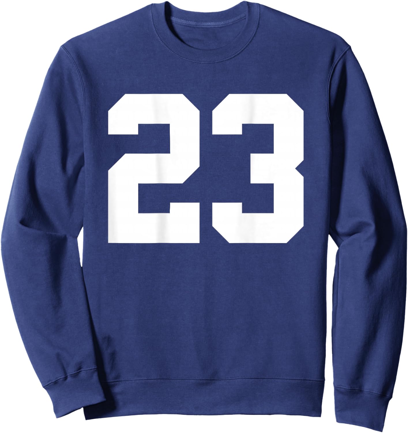 Number 23 (on Back) Sports Team Jersey Number Sweatshirt - Sweatshirt | Navy