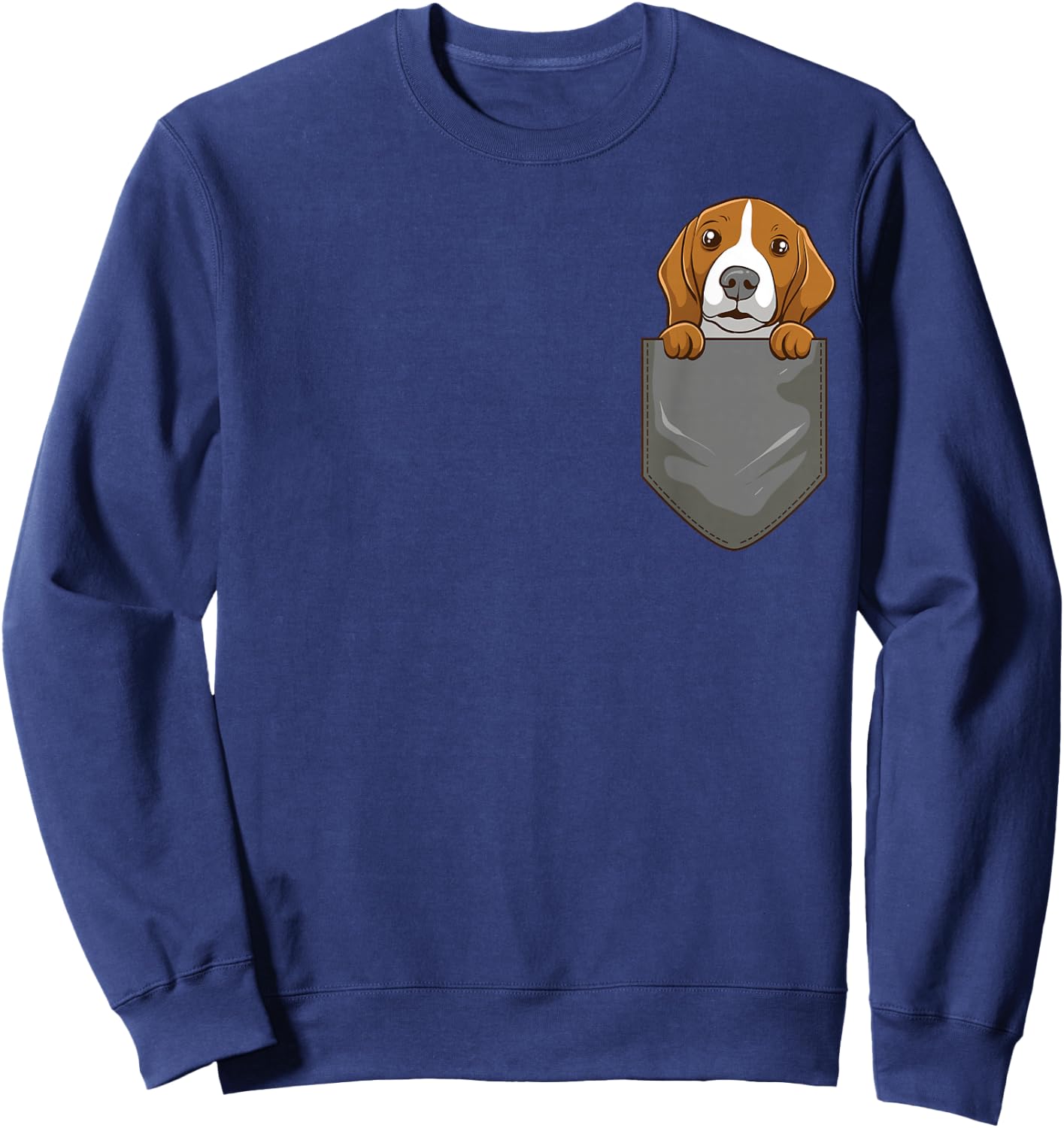 Beagle Dog in Pocket Cute Beagle Dog Sweatshirt - Sweatshirt | Navy
