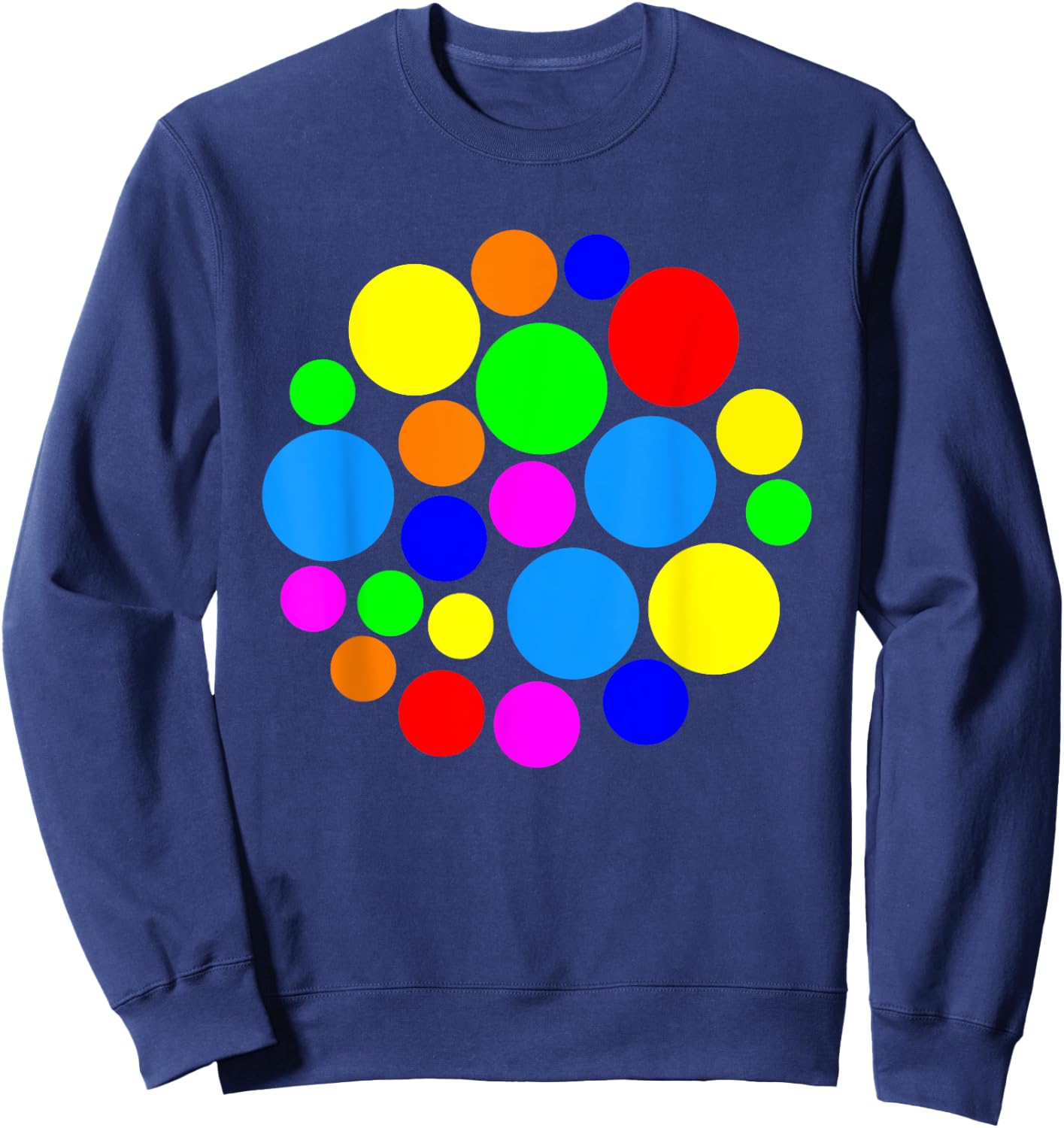 Rainbow Polka Dot International Dot Day Kids Teachers Sweatshirt - Sweatshirt | Navy