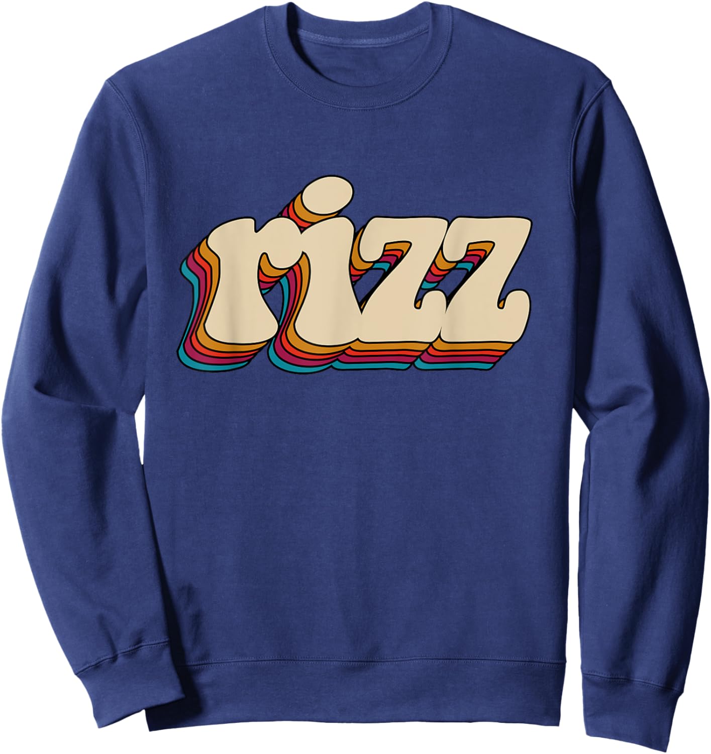 W Rizz Retro Vintage Meme Slang Unspoken Rizz Sweatshirt - Sweatshirt | Navy