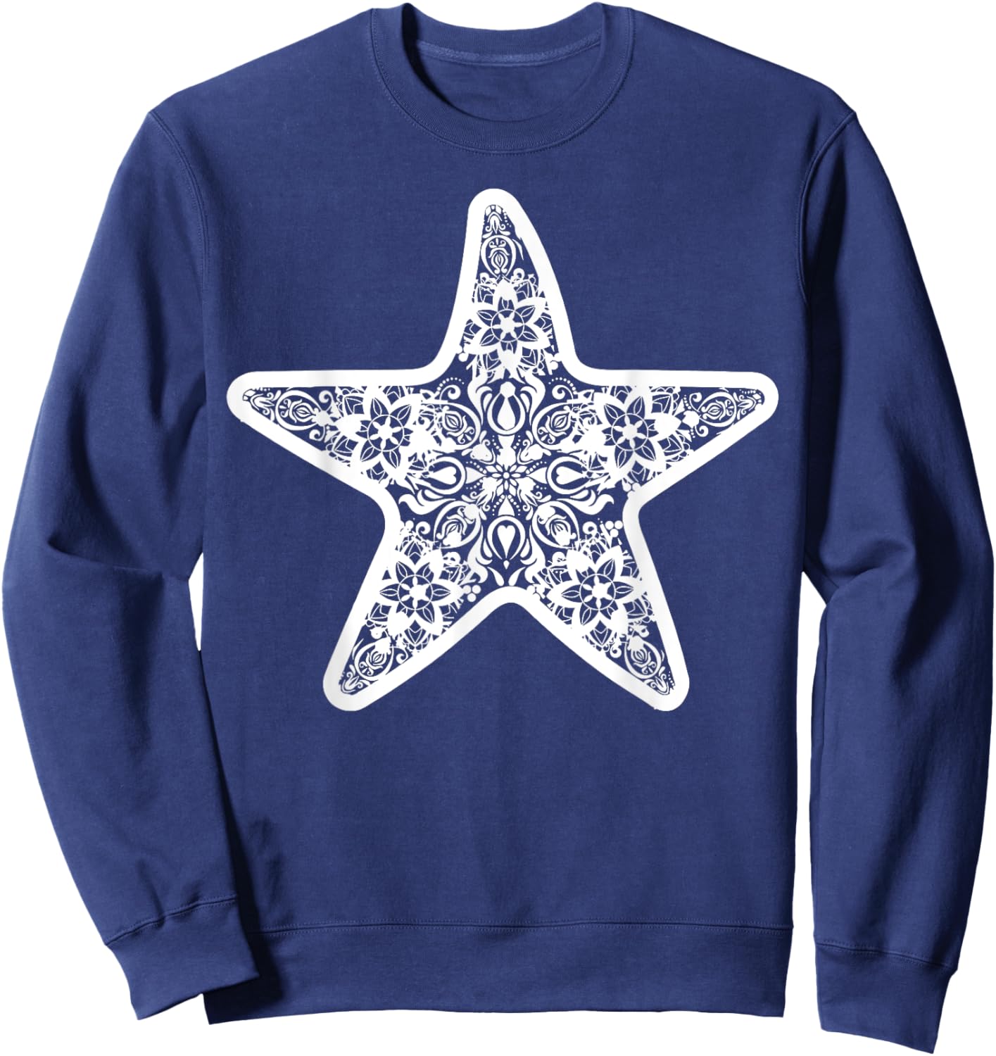 Starfish Mandala Yoga Meditation Summer Vacation Sea Life Sweatshirt - Sweatshirt | Navy
