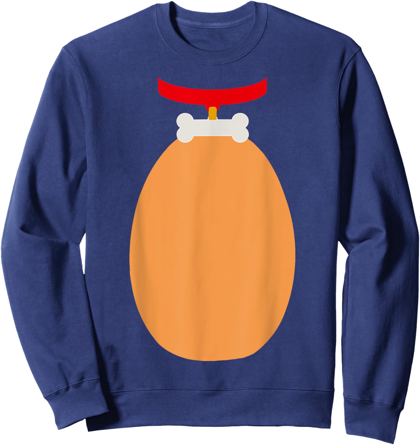 Funny belly dog with bone collar easy DIY halloween costume Sweatshirt - Sweatshirt | Navy
