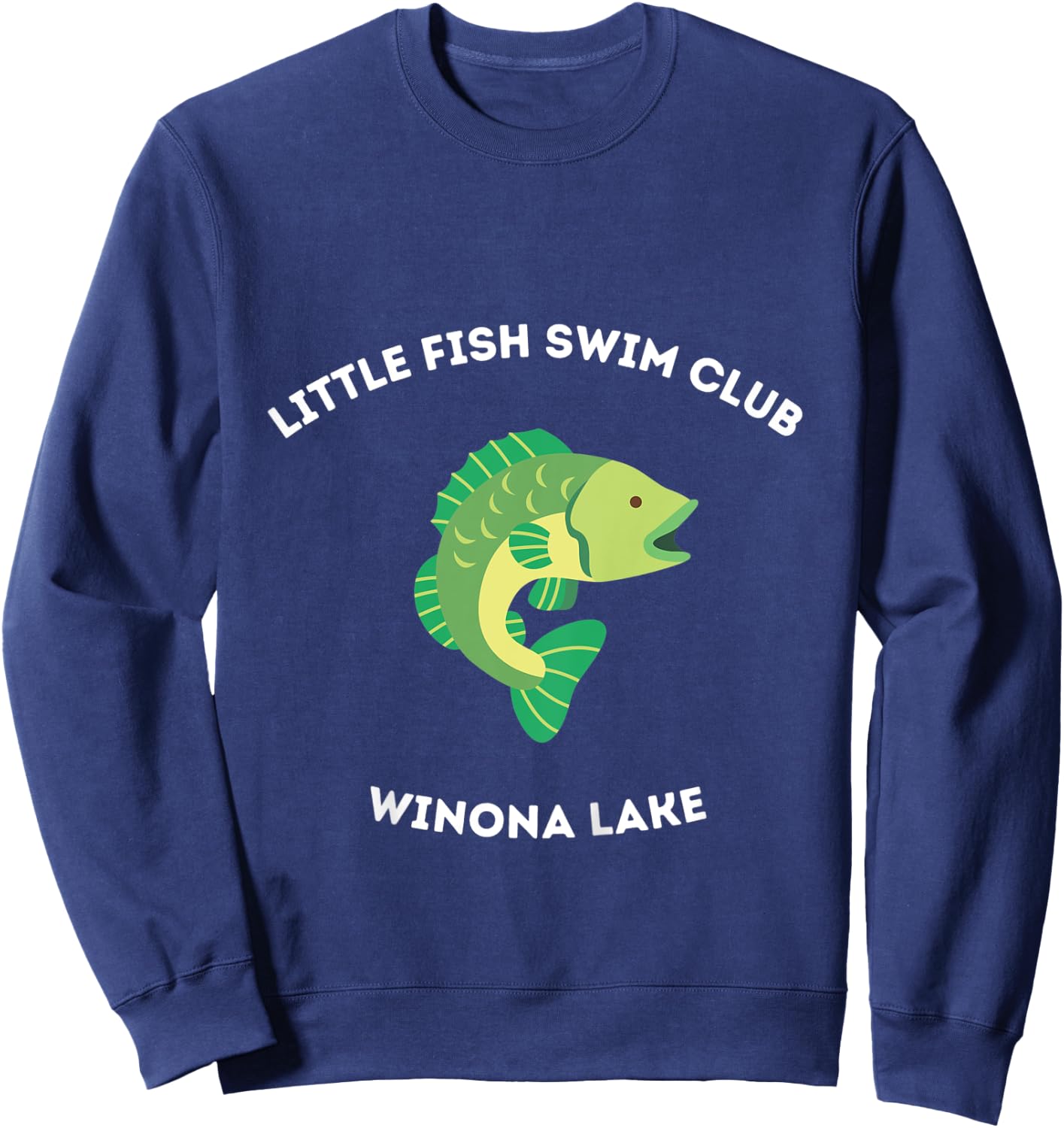 Kids Winona Lake, Indiana - Little Fish Cute Sweatshirt - Sweatshirt | Navy