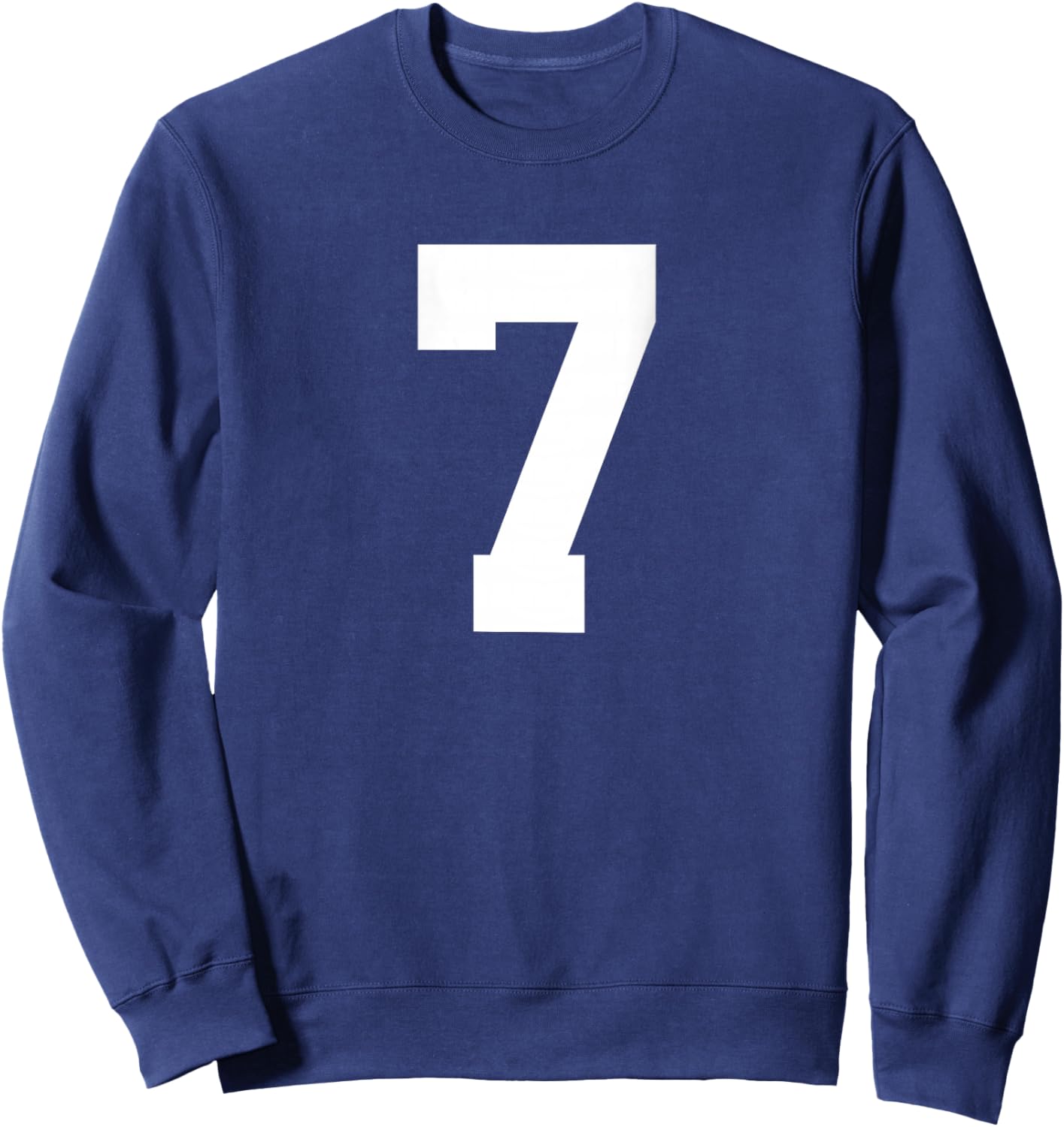 Number 7 (on Back) Sports Team Jersey Number Sweatshirt - Sweatshirt | Navy