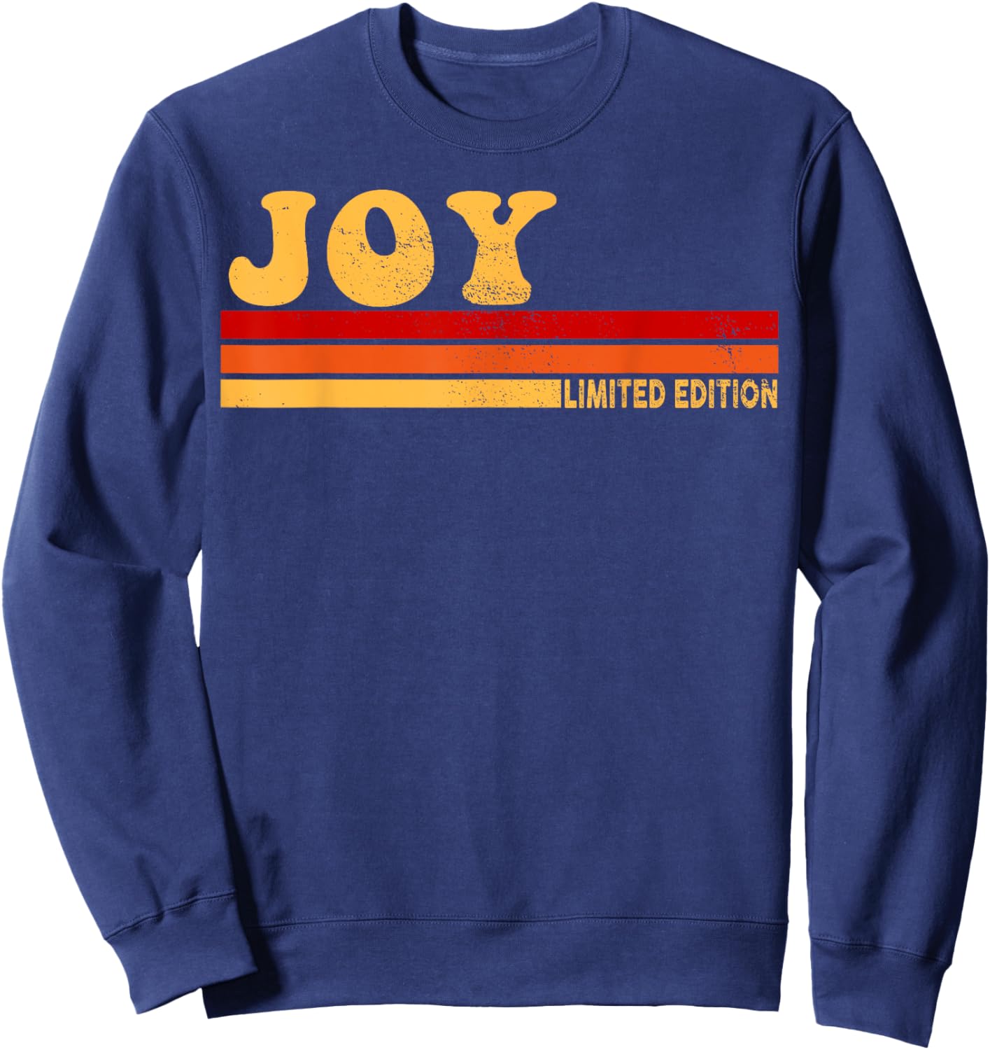 LUXETHREADS JOY Name Personalized Cute Idea Women Vintage JOY , Small, Black Sweatshirt - Sweatshirt | Navy