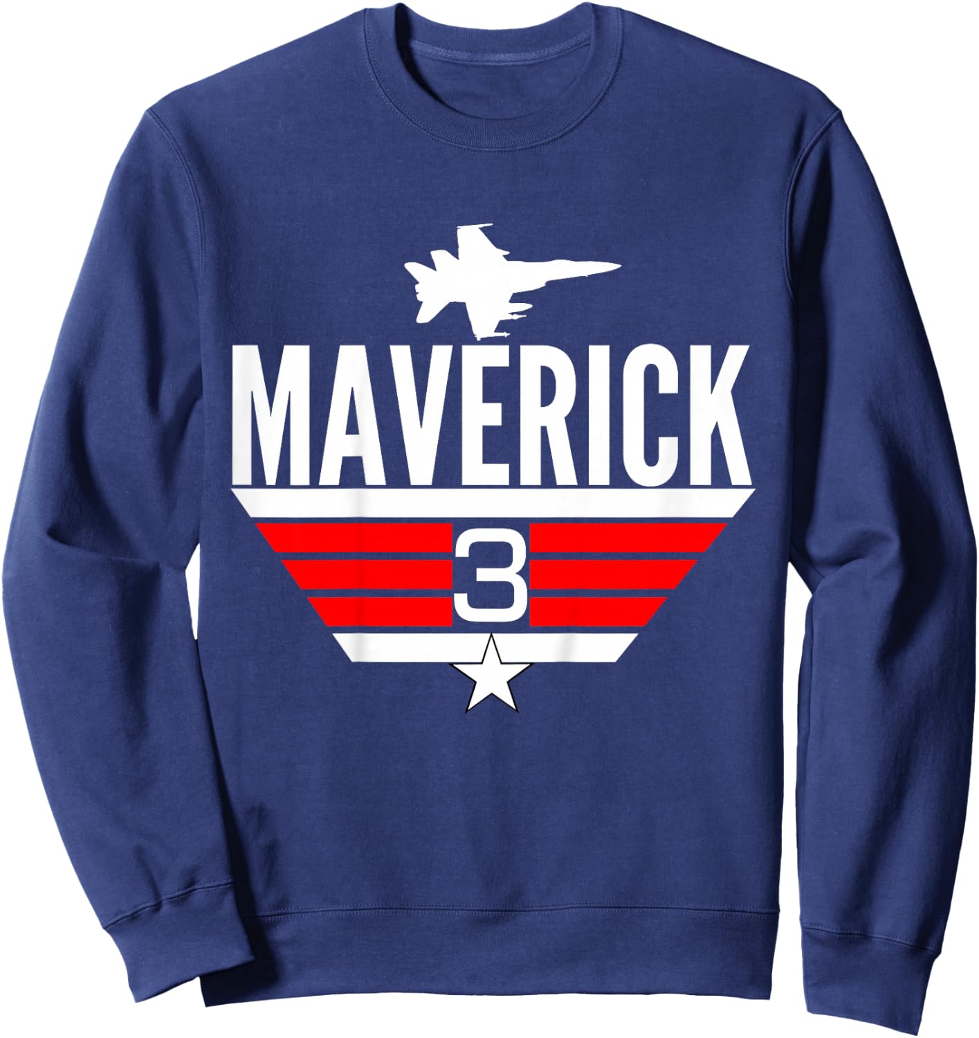 3 Year Old Top Maverick Jet Birthday Party Theme Shirt Sweatshirt - Sweatshirt | Navy