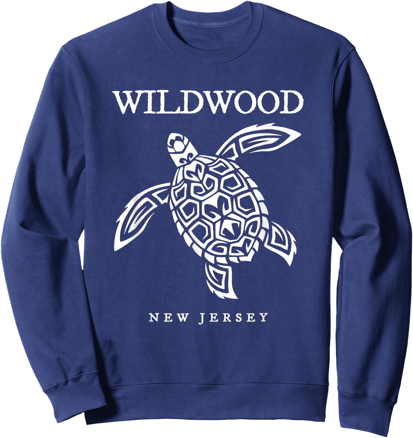 Wildwood New Jersey Sea Turtle Beach Vacation Sweatshirt - Sweatshirt | Navy