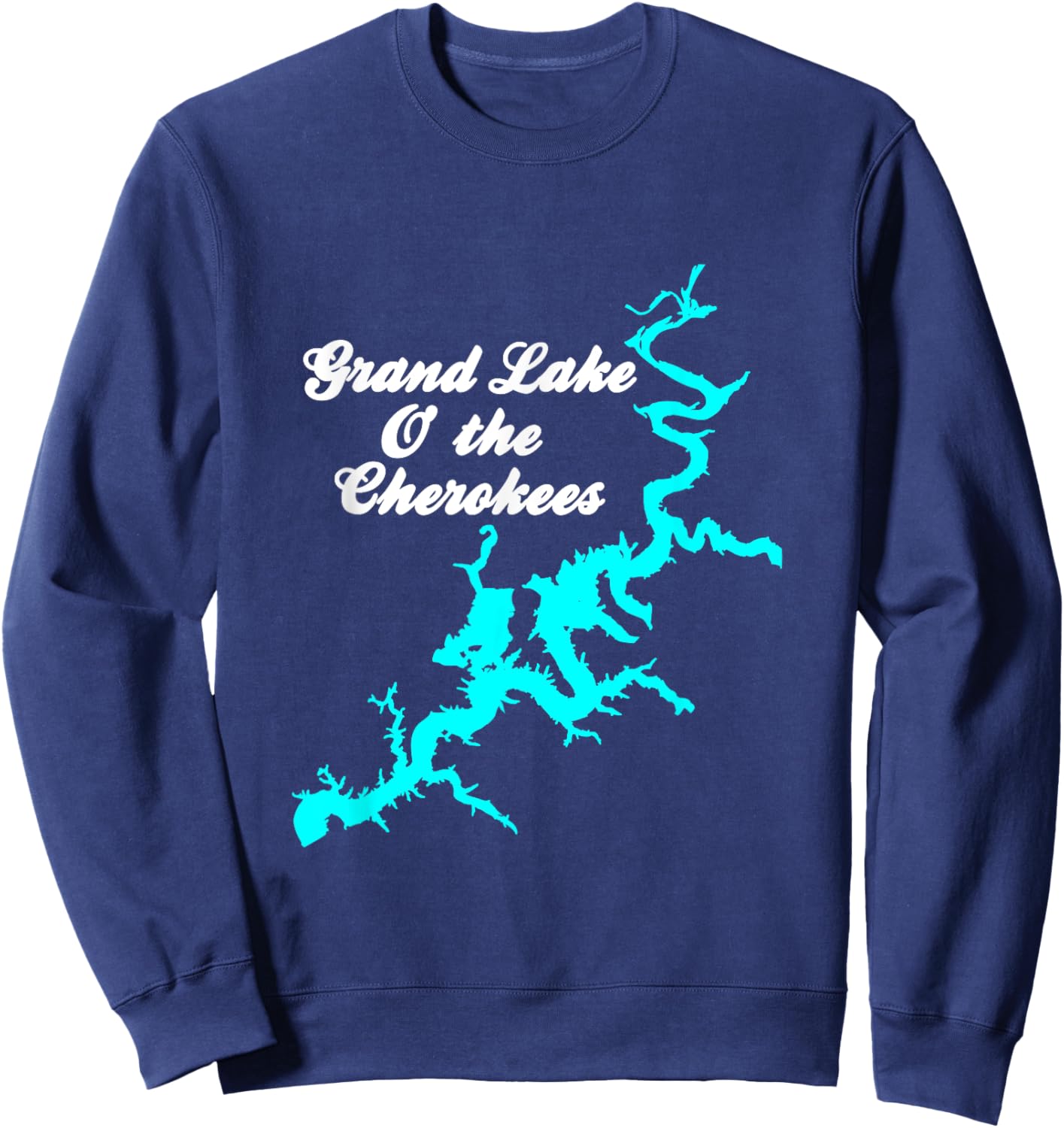 Minimalist Grand Lake of the Cherokees - Oklahoma Sweatshirt - Sweatshirt | Navy