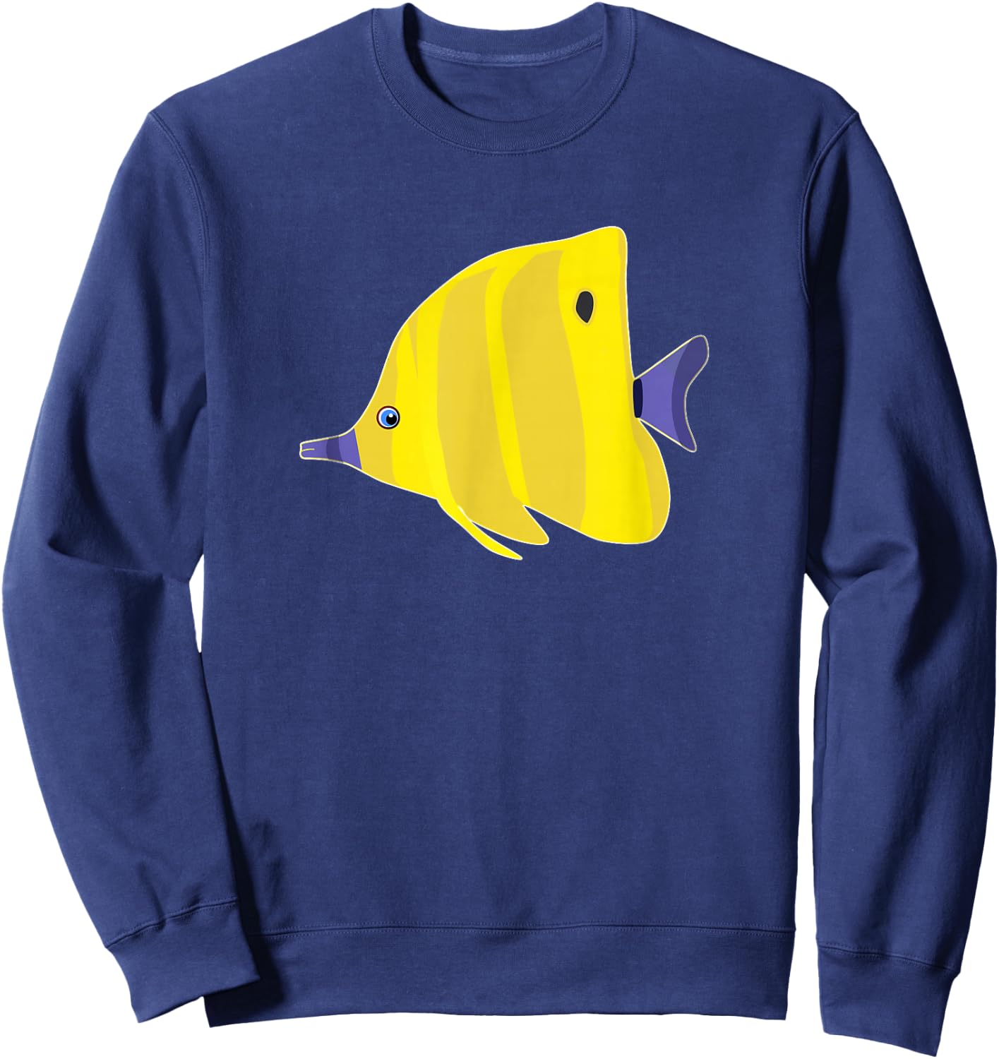 Cool Butterfly Exotic Fish Tropical Aquarium Ocean Sweatshirt - Sweatshirt | Navy