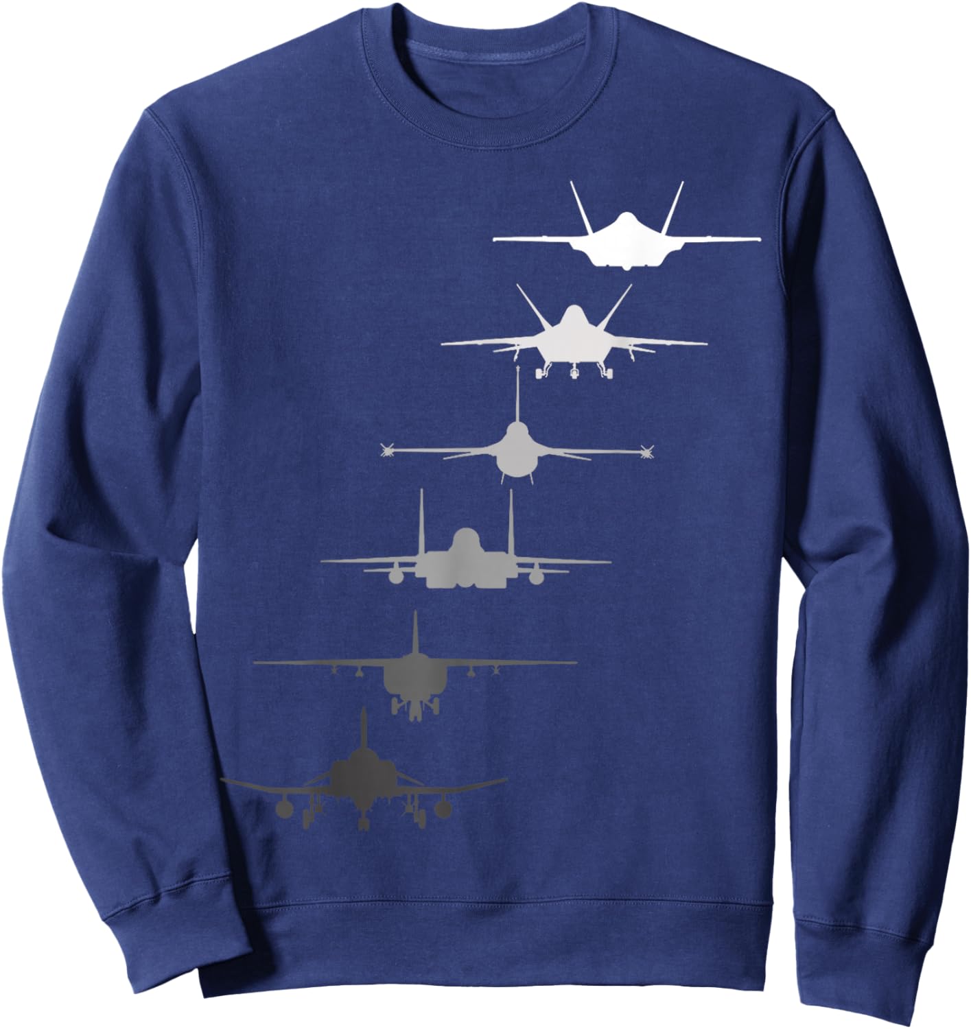 Air Force Fighter F-4 F-111 F-15 F-16 F-22 F-35 Veterans Day Sweatshirt - Sweatshirt | Navy