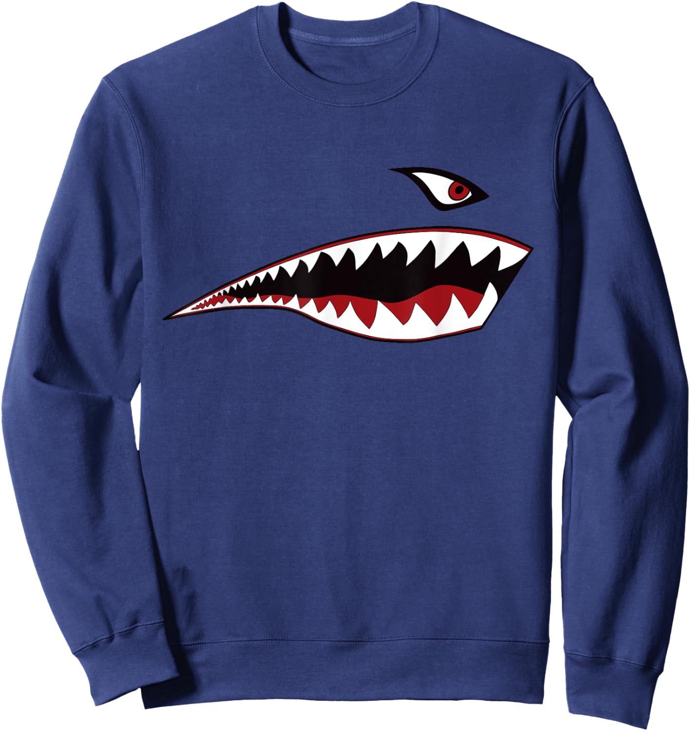 Shark Tea Nose Art Warhawk P-40 A-10 Warthog War Tarpaulin Sweatshirt - Sweatshirt | Navy