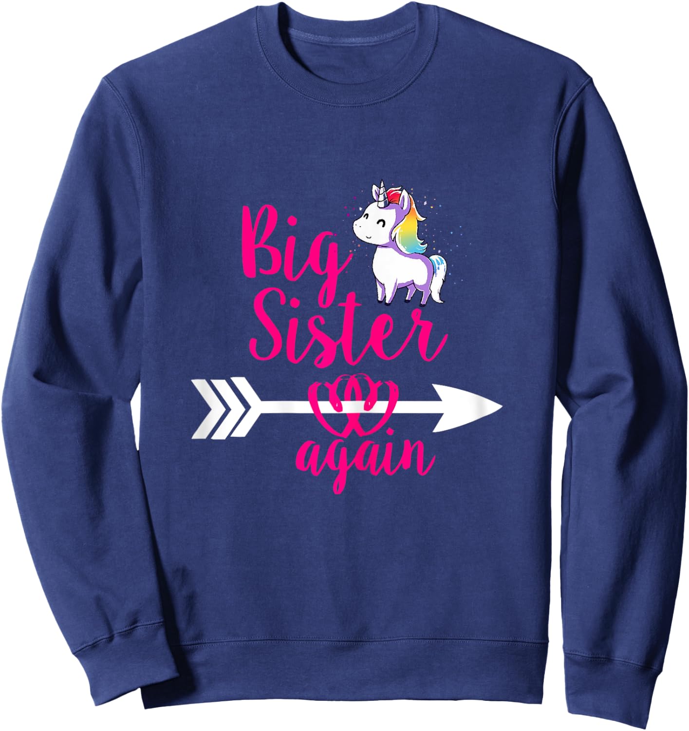 Big Sister again Sibling Older Daughter Sweatshirt - Sweatshirt | Navy