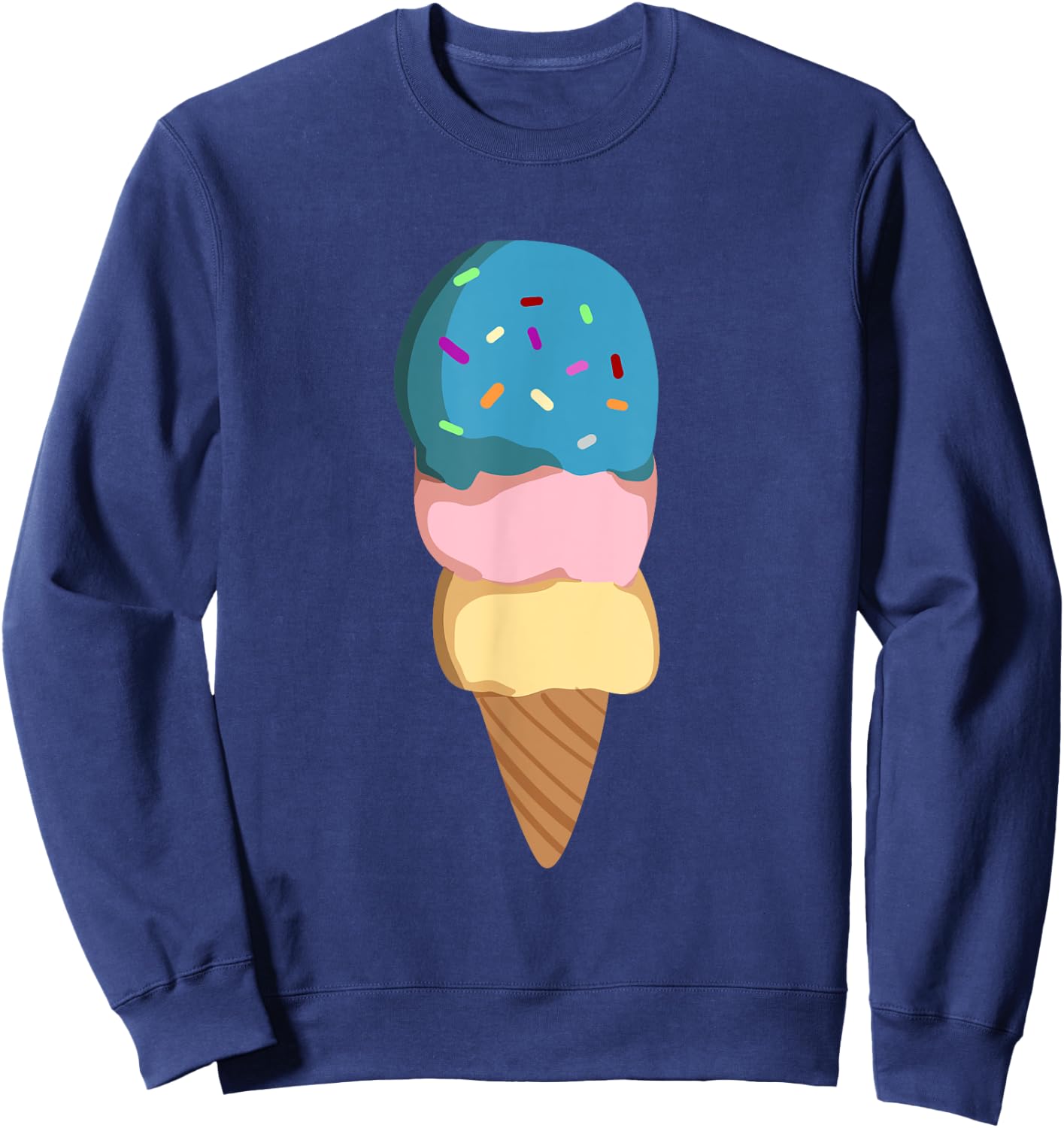 Ice Cream Gift Girls & Women - Ice Cream Cone Sweatshirt - Sweatshirt | Navy