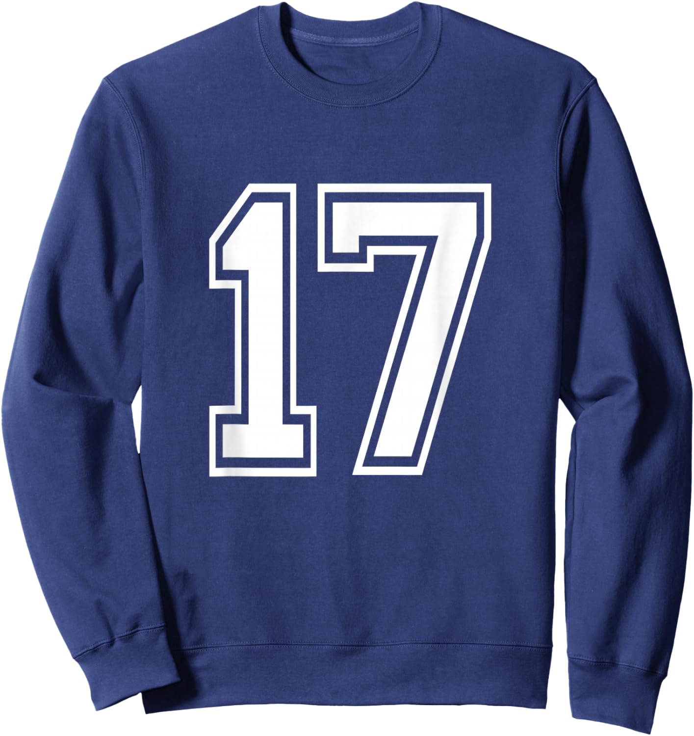 Number 17 Varsity Sports Team Jersey 17th Birthday 17 Years Sweatshirt - Sweatshirt | Navy