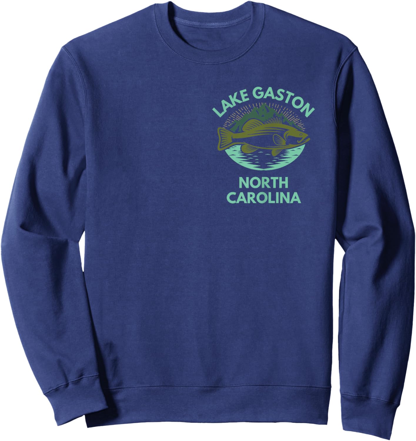 Lake GASTON North Carolina Trip Family Fishing Lake Camping Sweatshirt - Sweatshirt | Navy